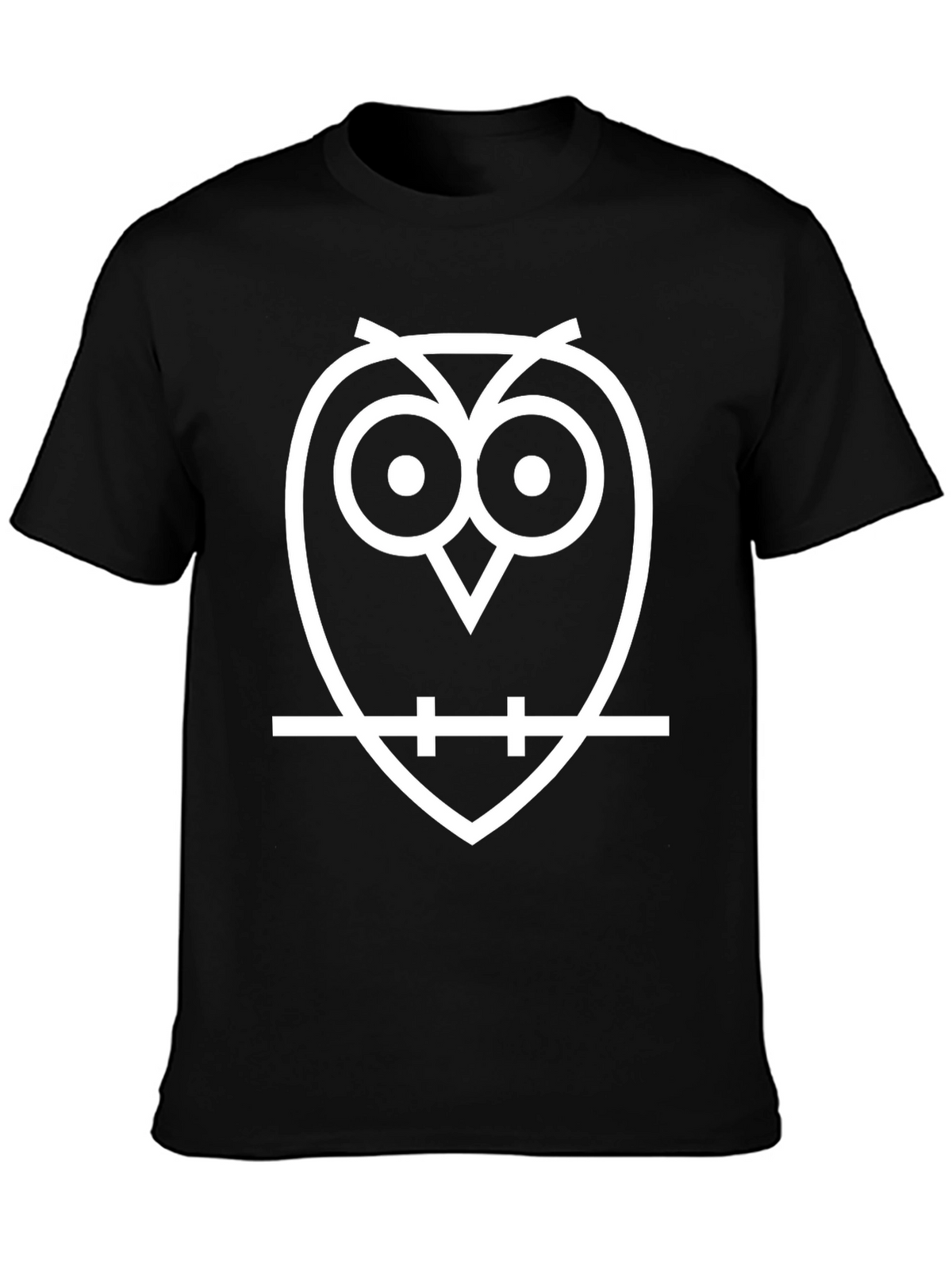 Cool Owl Graphic Tee - Black Cotton T-Shirt