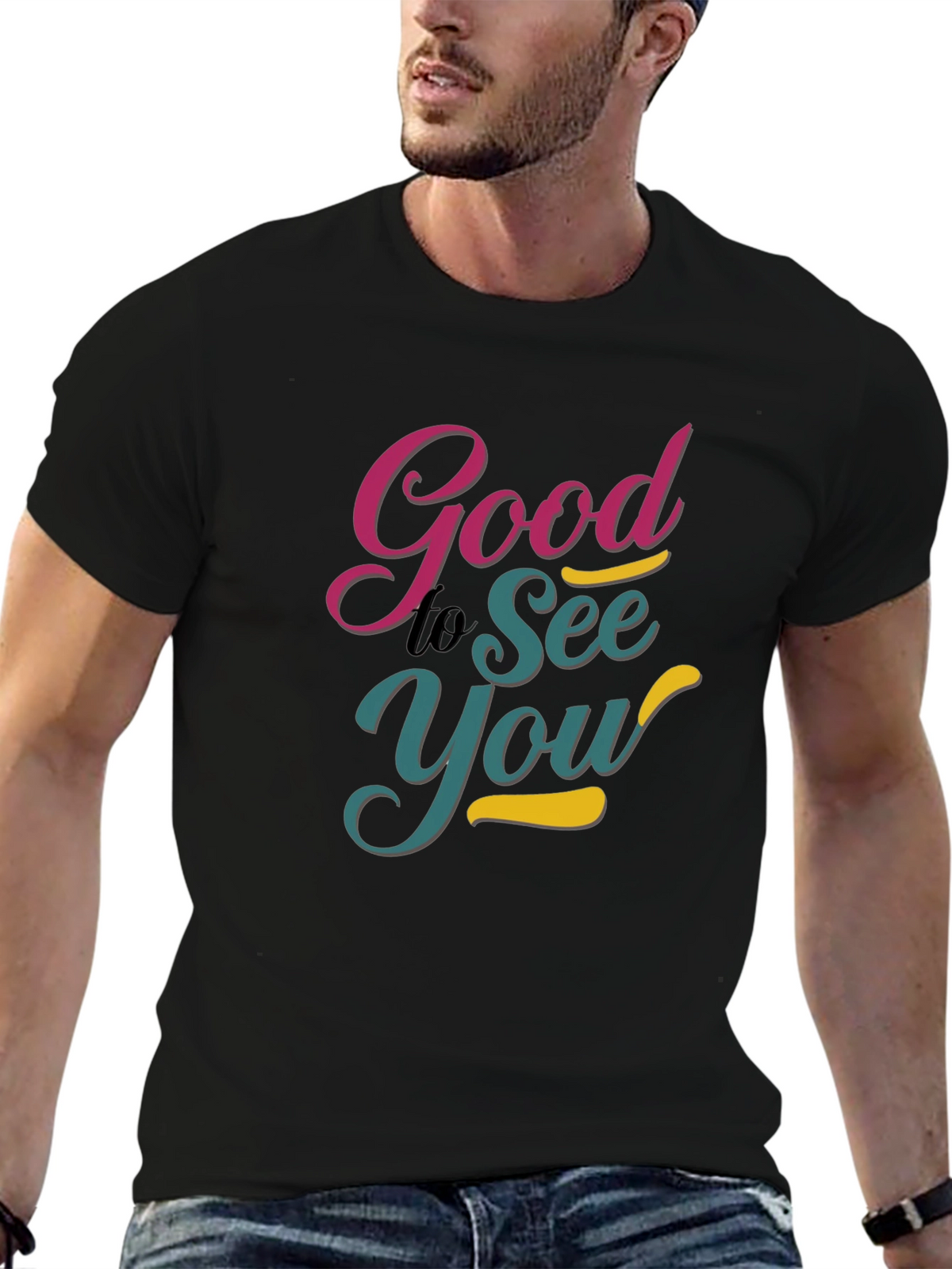 Good to See You Black Graphic Tee
