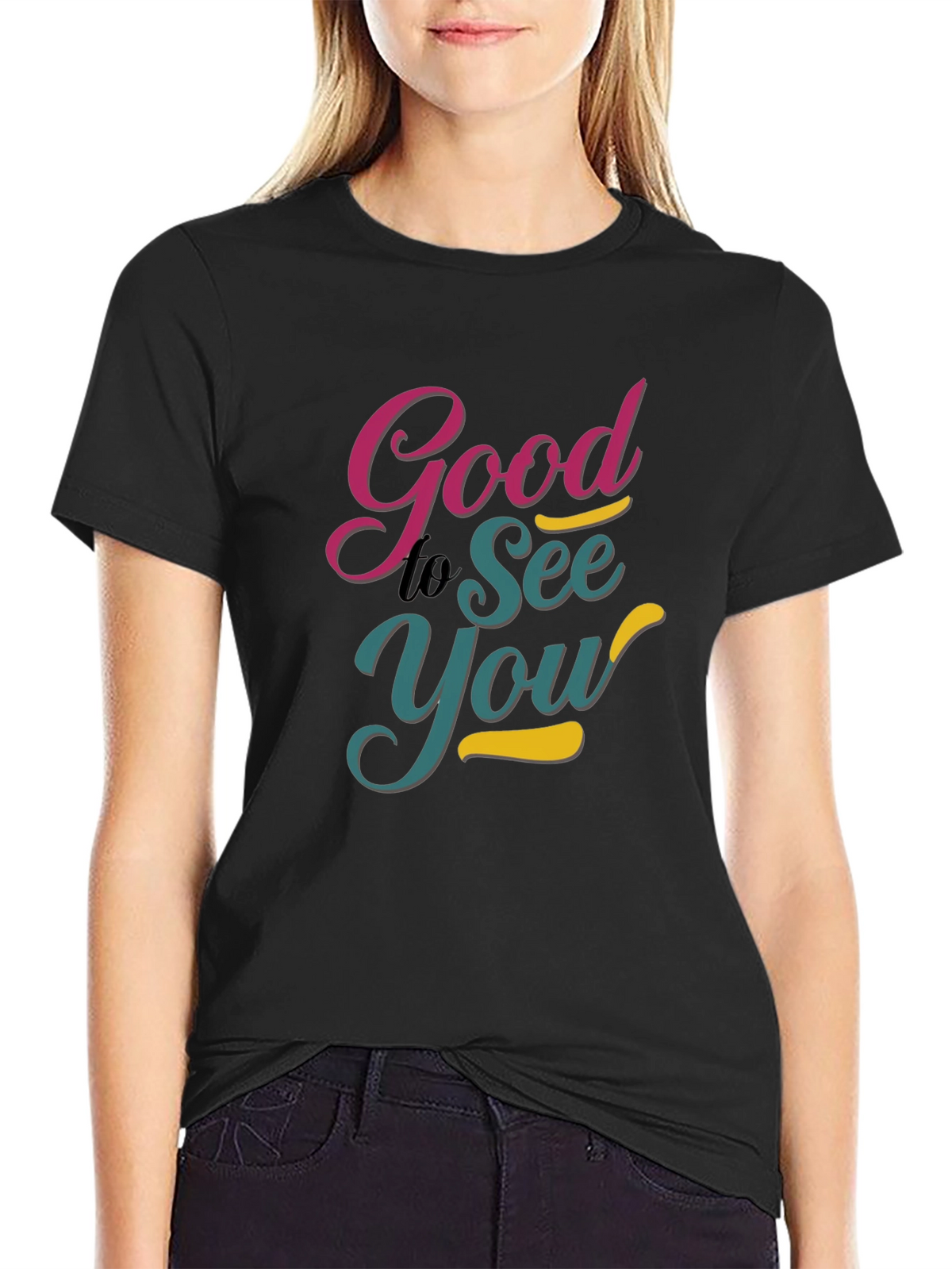 Good to See You Black Graphic Tee