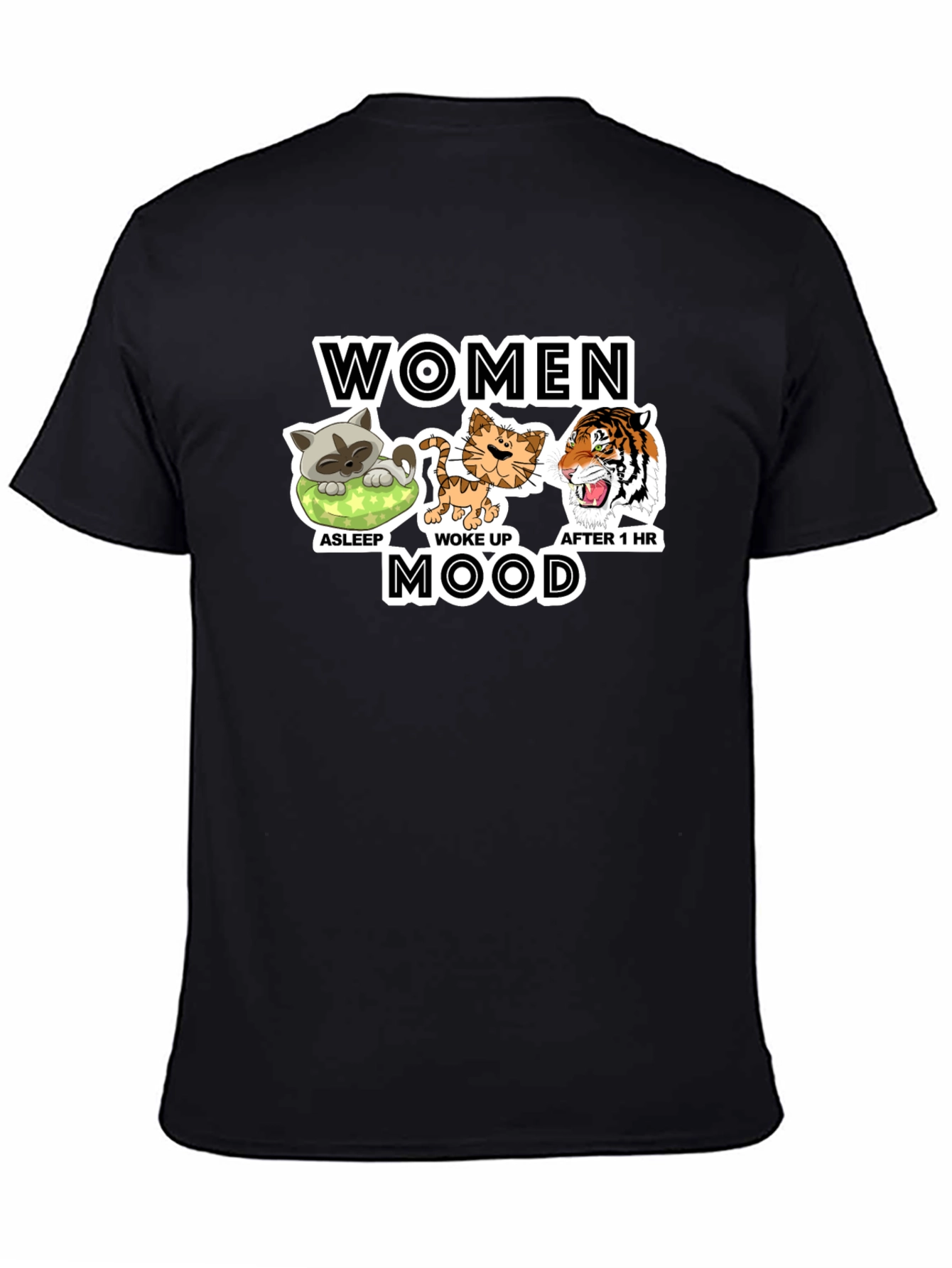 Women Mood Graphic T-Shirt Funny Cat Lover Tee