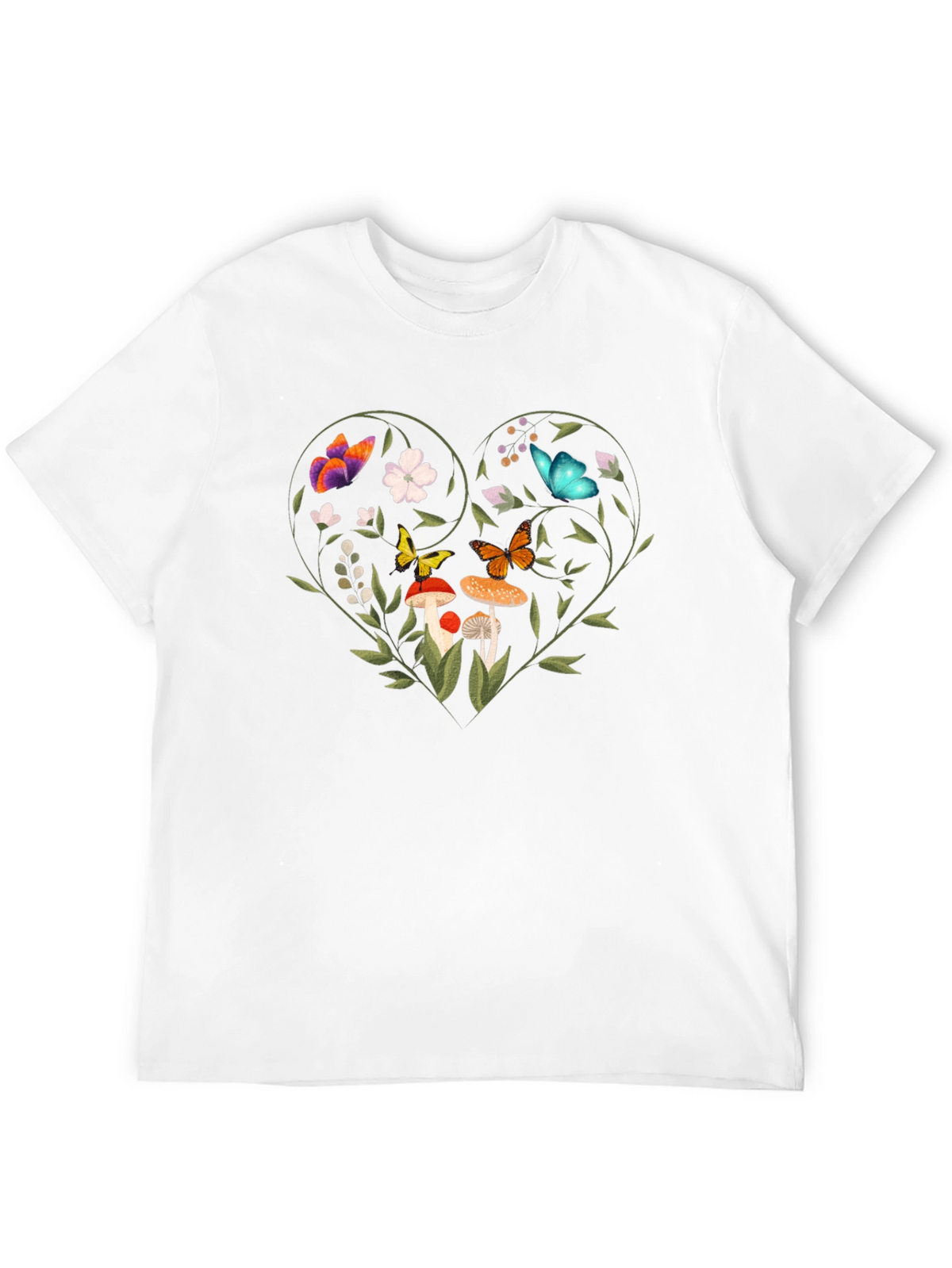 Nature Heart Graphic Tee - Mens Black T-Shirt