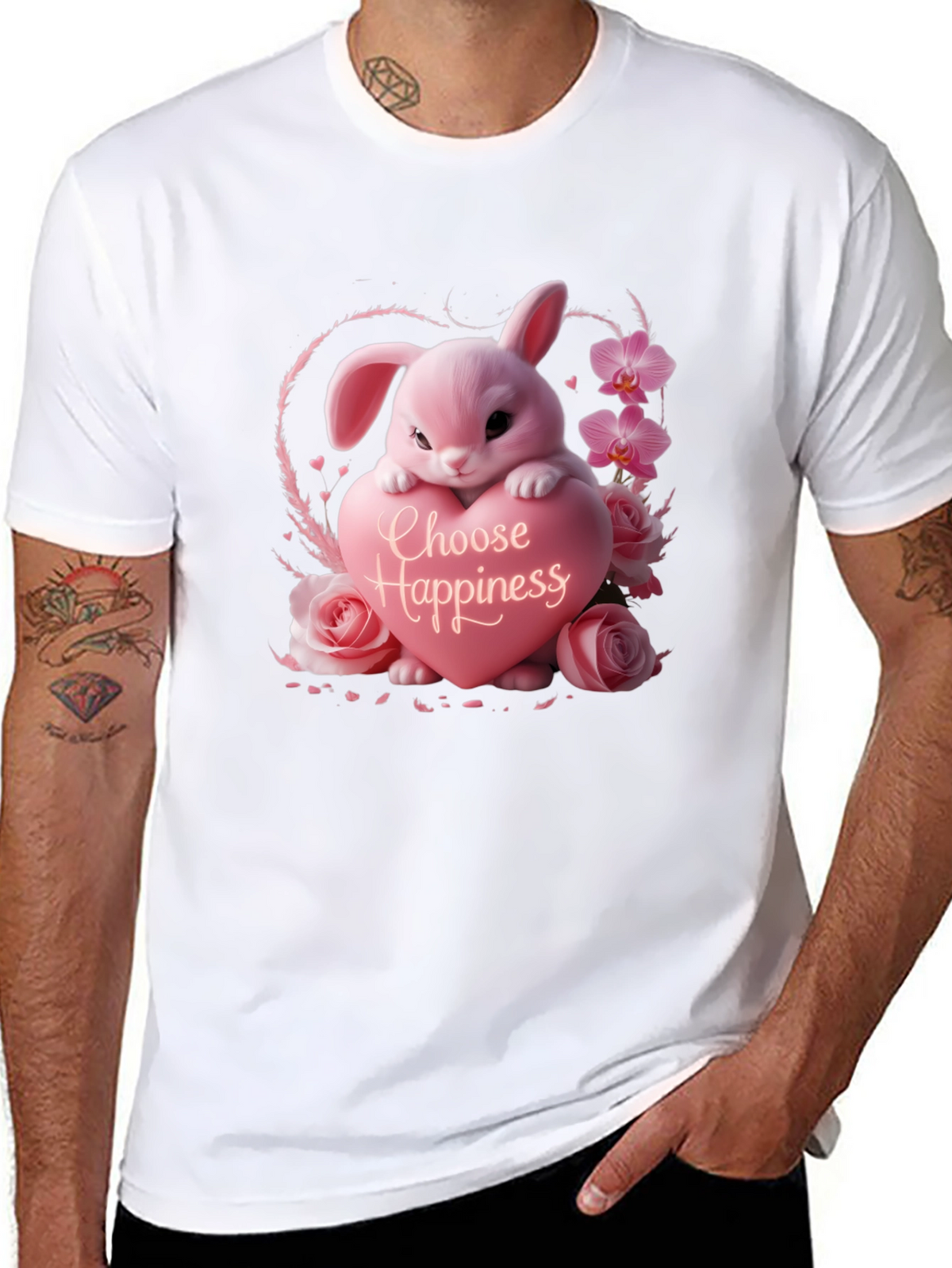 Choose Happiness Bunny Graphic Tee