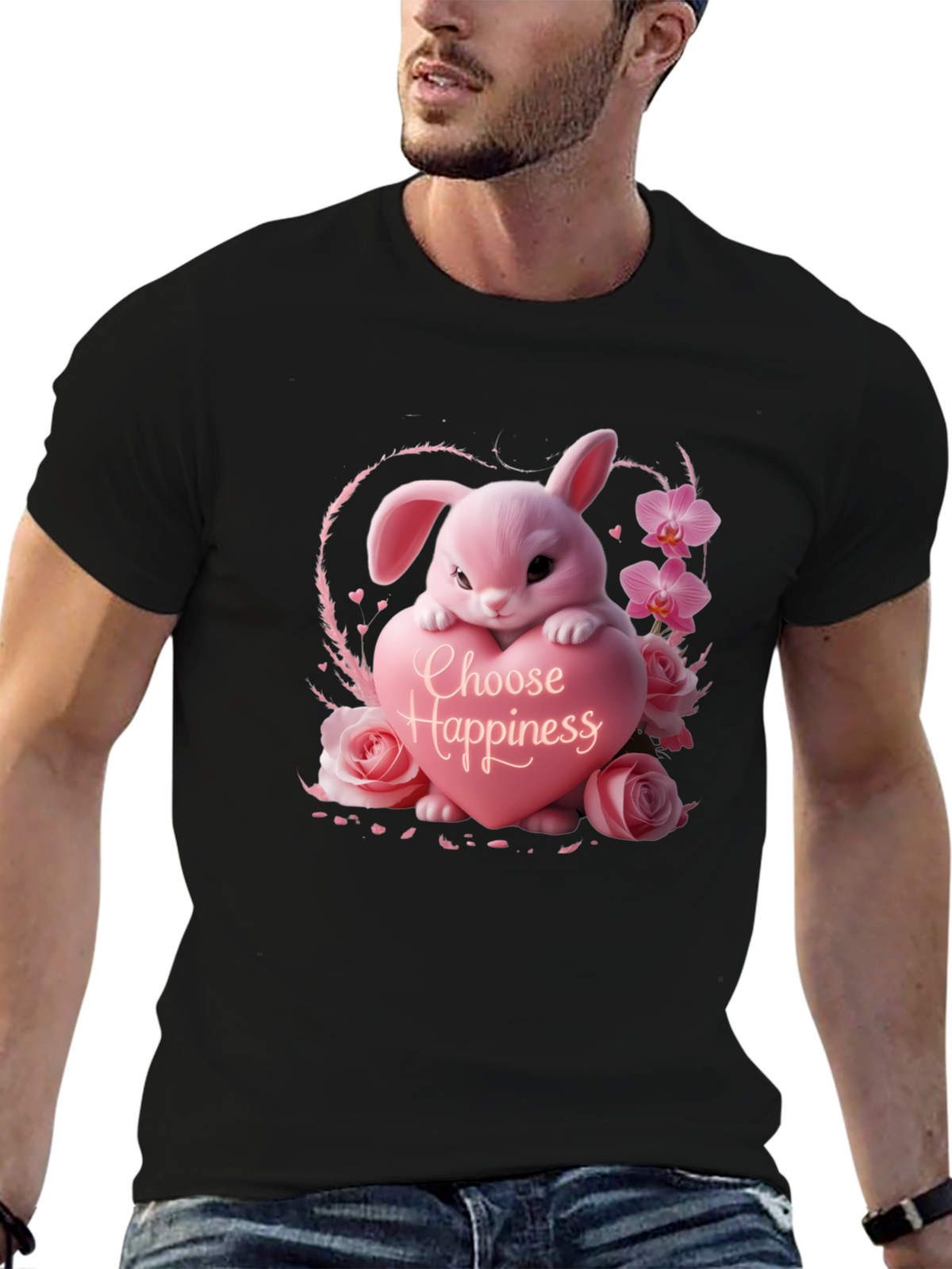 Choose Happiness Bunny Graphic Tee