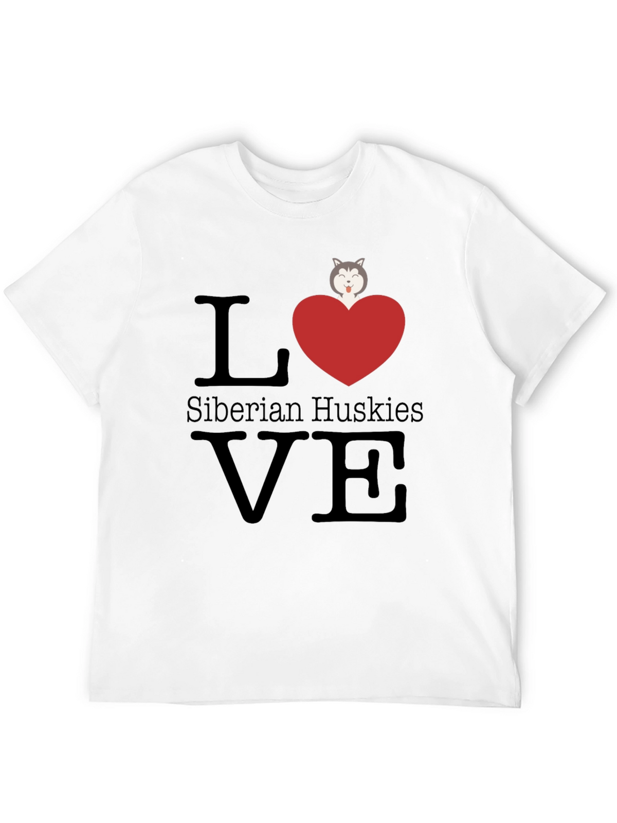 Love Siberian Huskies T-Shirt - Cute Dog Graphic Tee
