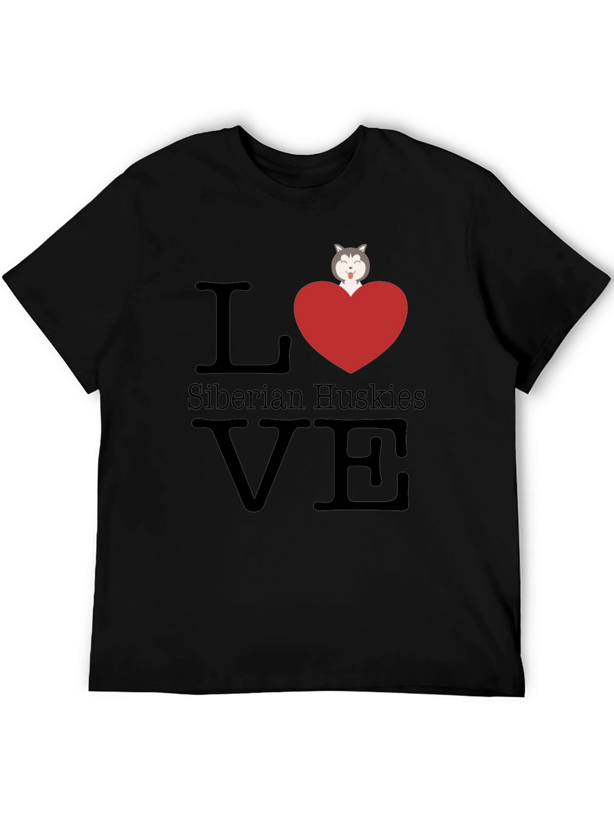 Love Siberian Huskies T-Shirt - Cute Dog Graphic Tee