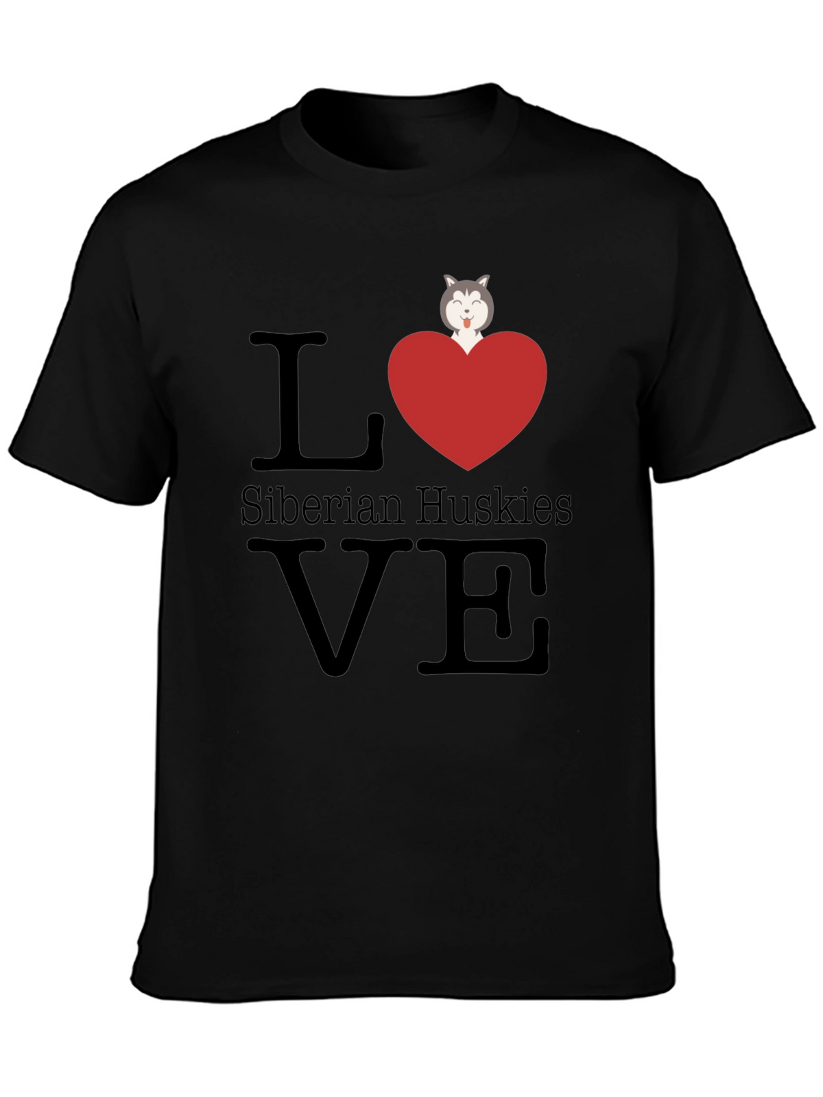 Love Siberian Huskies T-Shirt - Cute Dog Graphic Tee