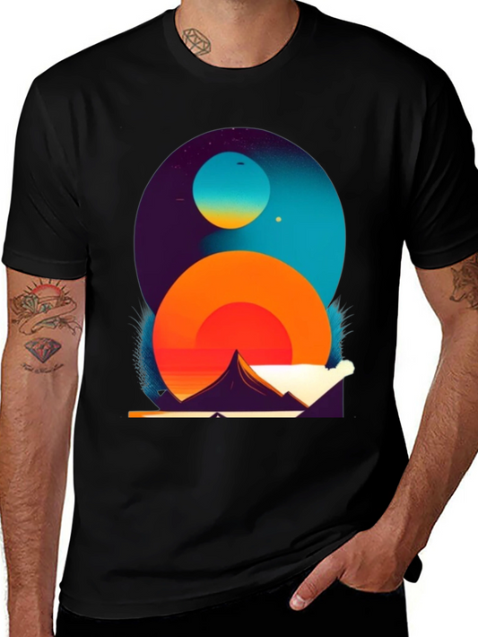 Abstract Graphic Black Tee