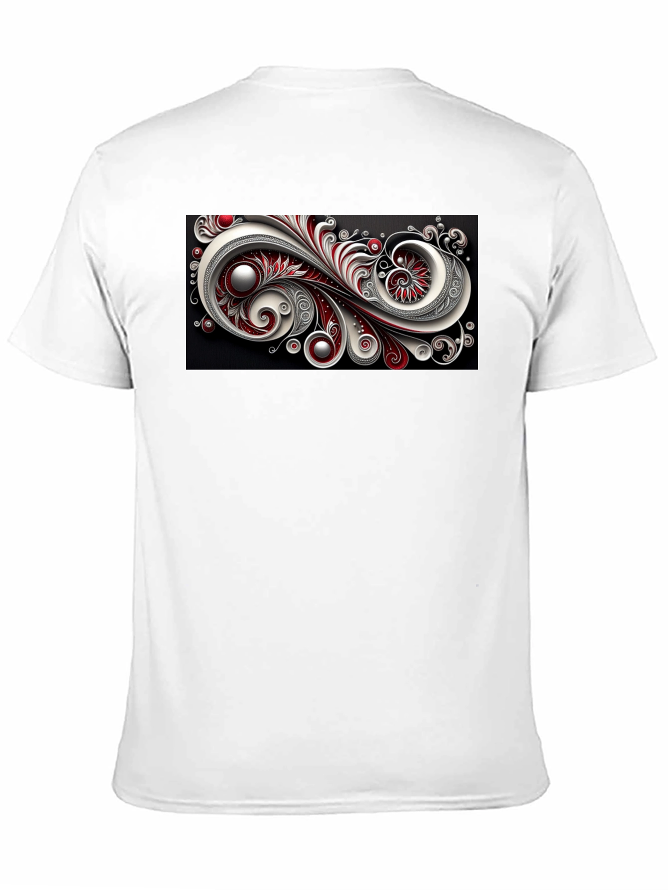 Abstract Swirl Graphic Black T-Shirt