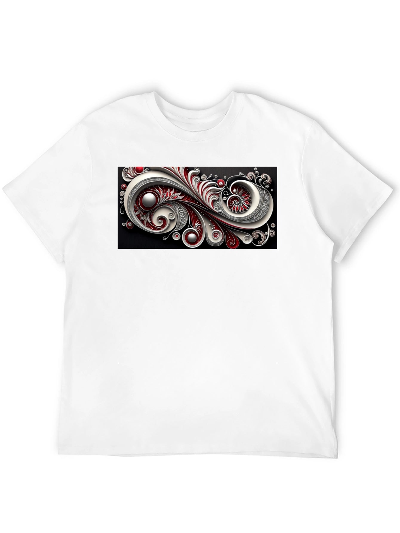Abstract Swirl Graphic Black T-Shirt