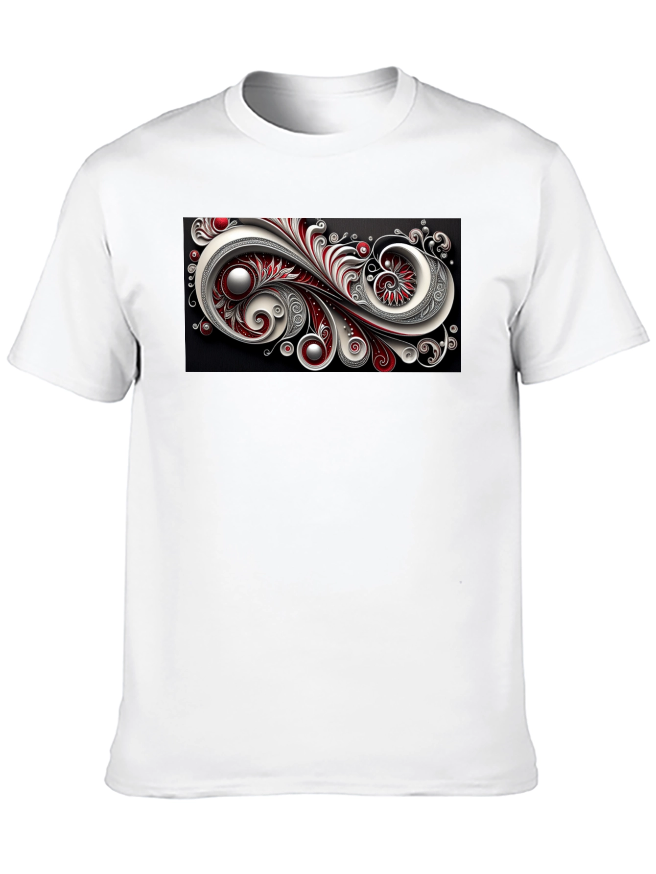 Abstract Swirl Graphic Black T-Shirt