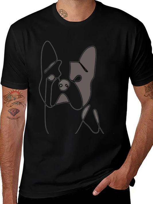 Minimalist Dog T-Shirt - Stylish Canine Graphic Tee