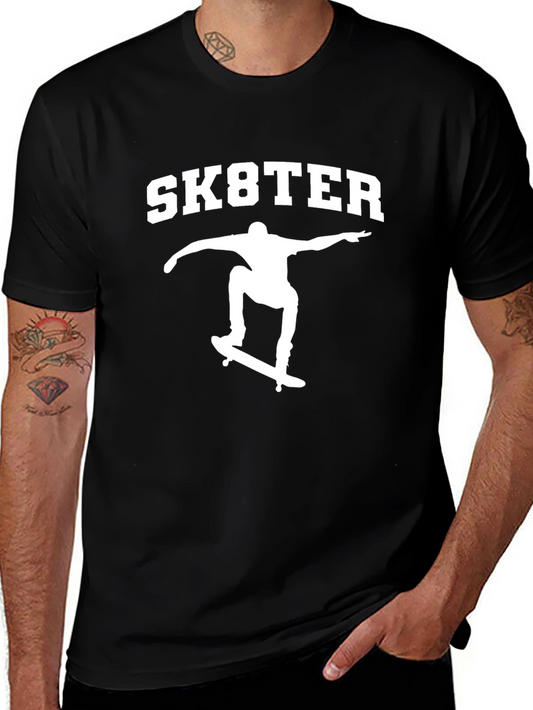 Sk8ter Black Graphic T-Shirt - Skateboard Design