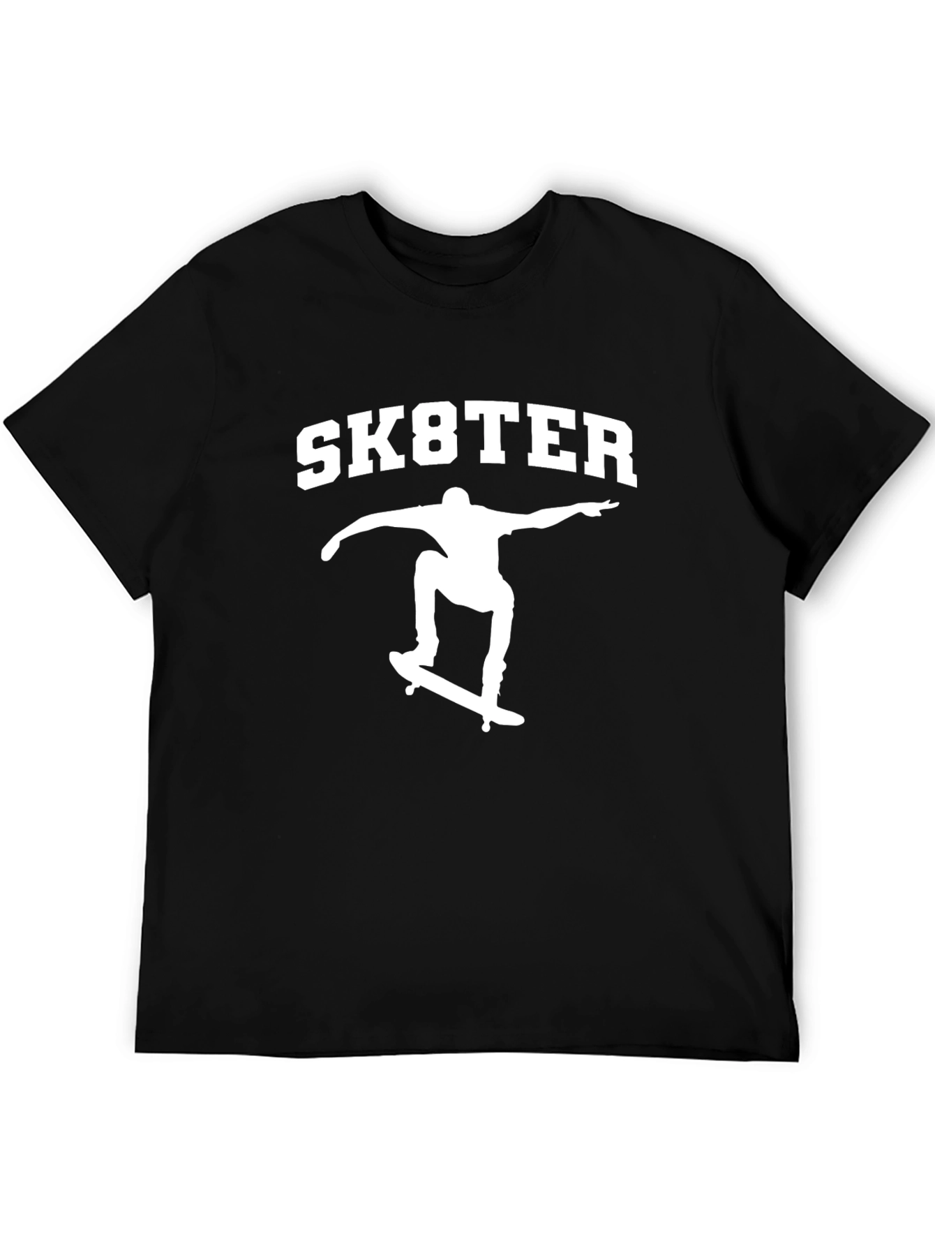 Sk8ter Black Graphic T-Shirt - Skateboard Design