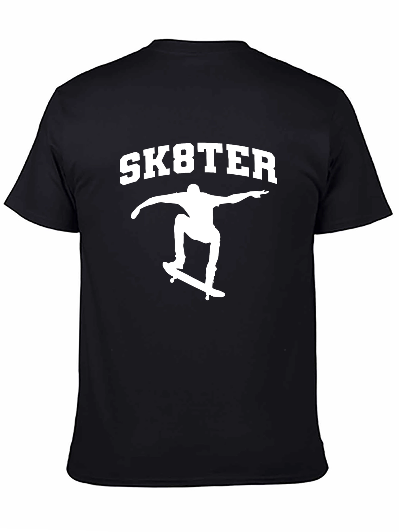 Sk8ter Black Graphic T-Shirt - Skateboard Design