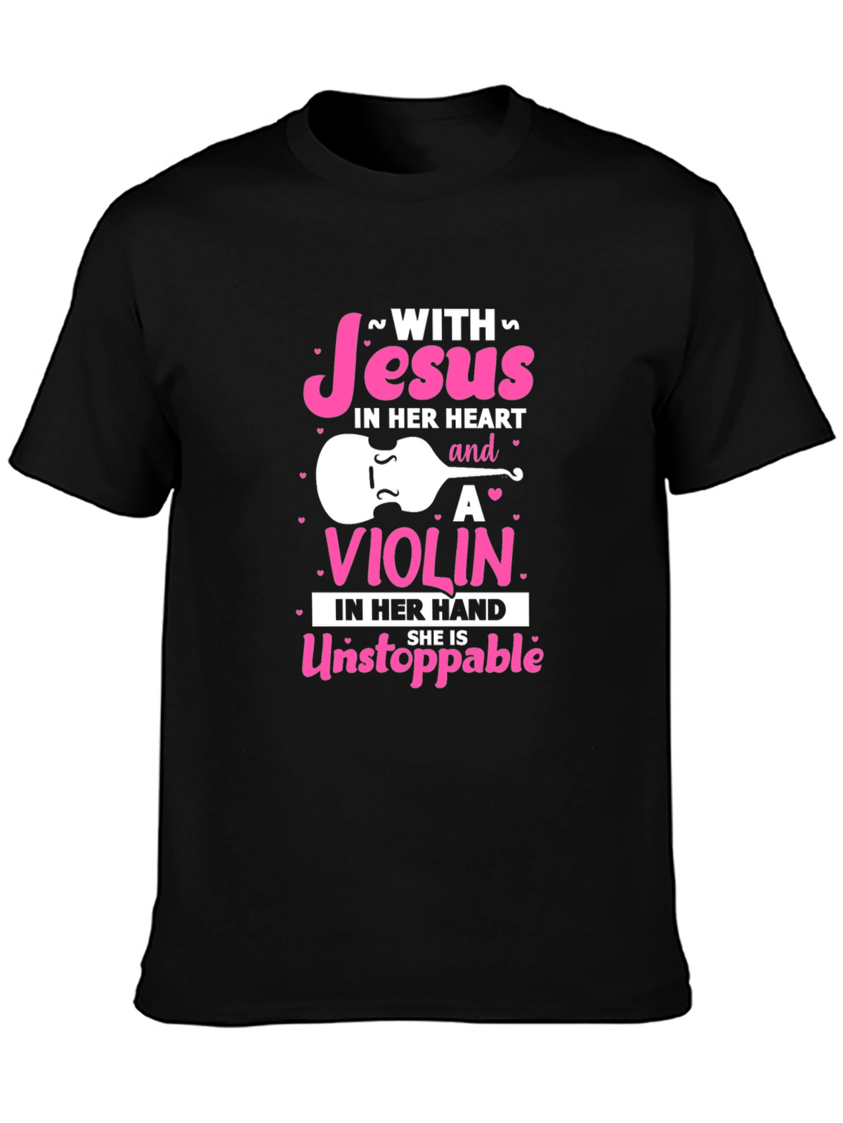 Jesus & Violin T-Shirt - Unstoppable Christian Musician Tee