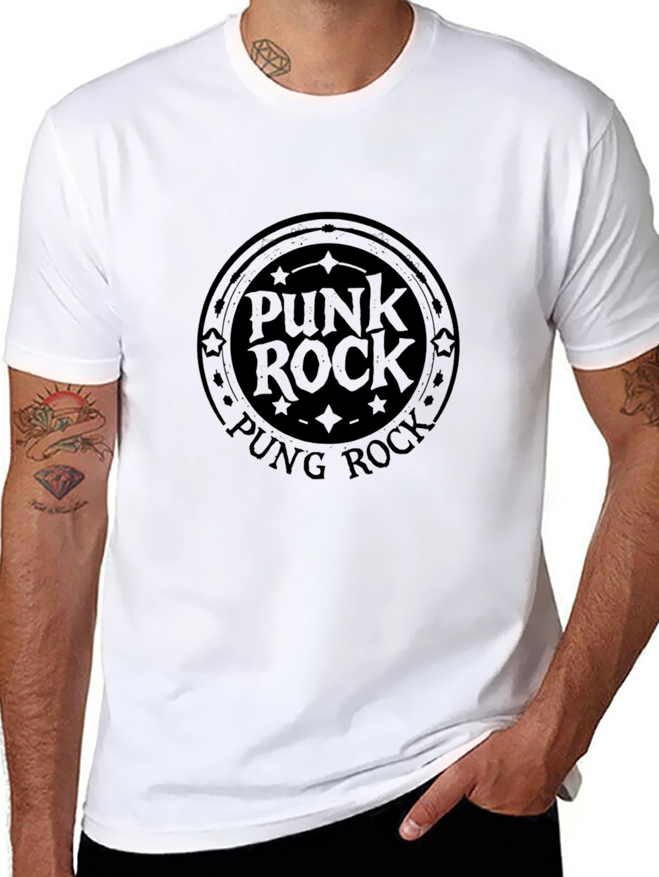 Punk Rock Graphic Tee - Black