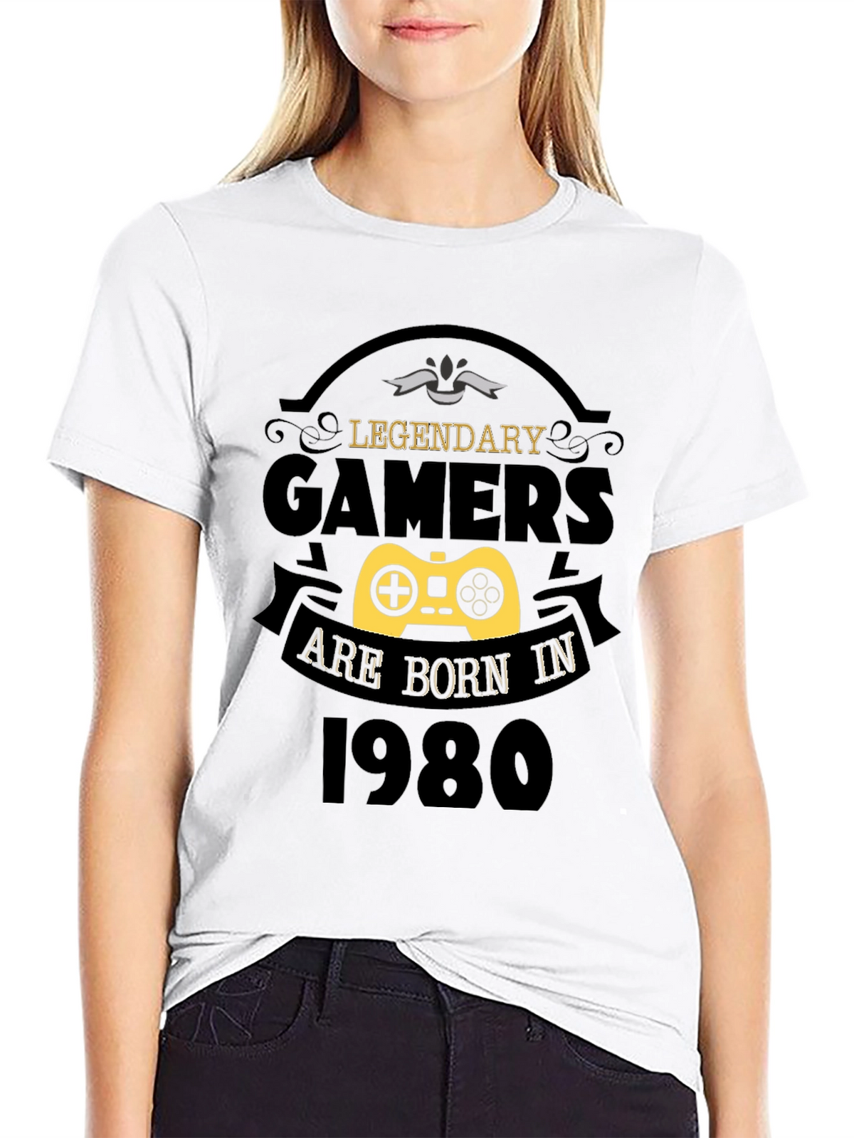 Legendary Gamers Born in 1980 Black T-Shirt