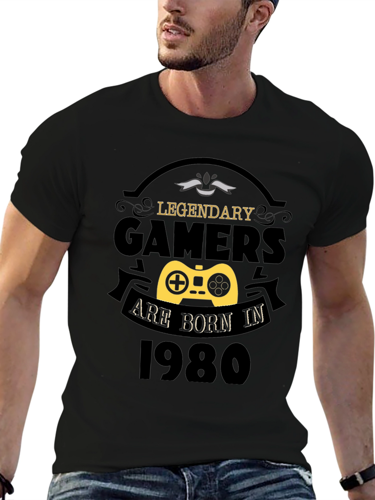 Legendary Gamers Born in 1980 Black T-Shirt