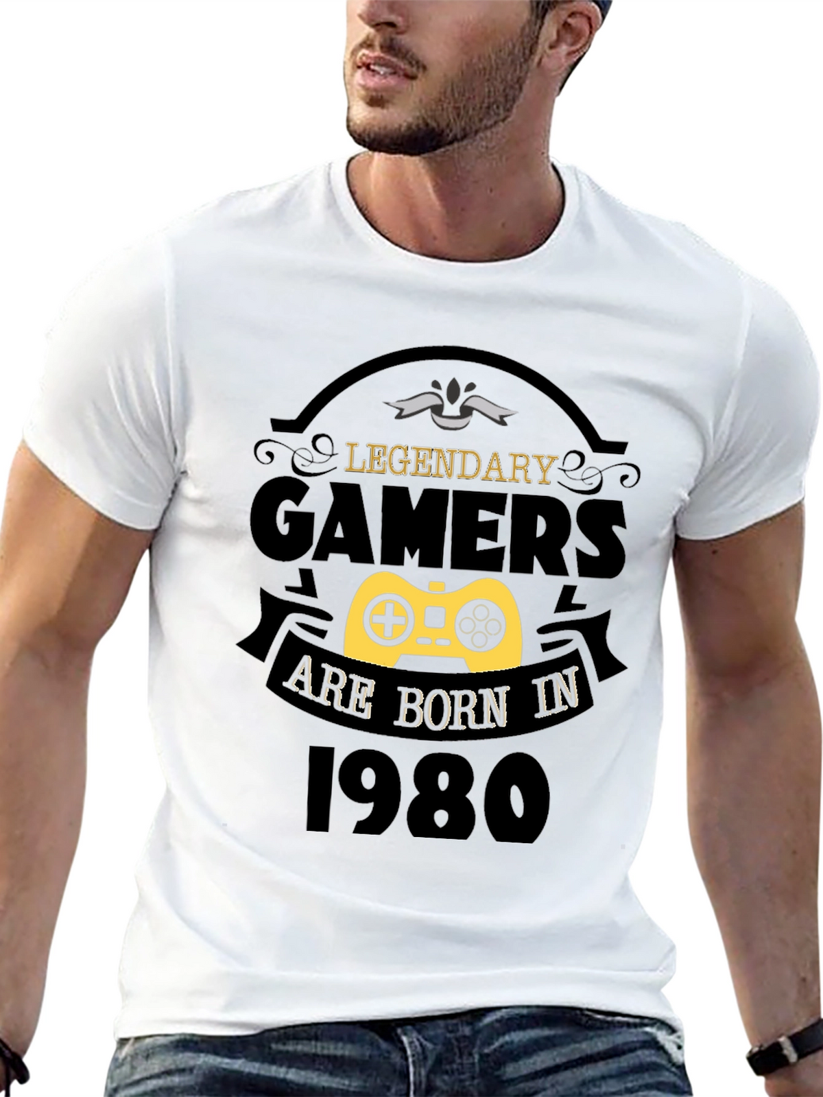 Legendary Gamers Born in 1980 Black T-Shirt