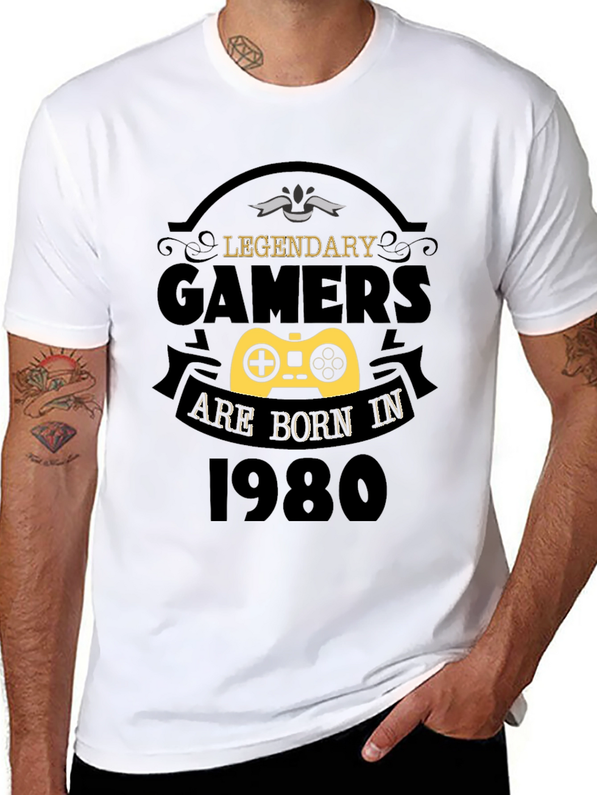 Legendary Gamers Born in 1980 Black T-Shirt
