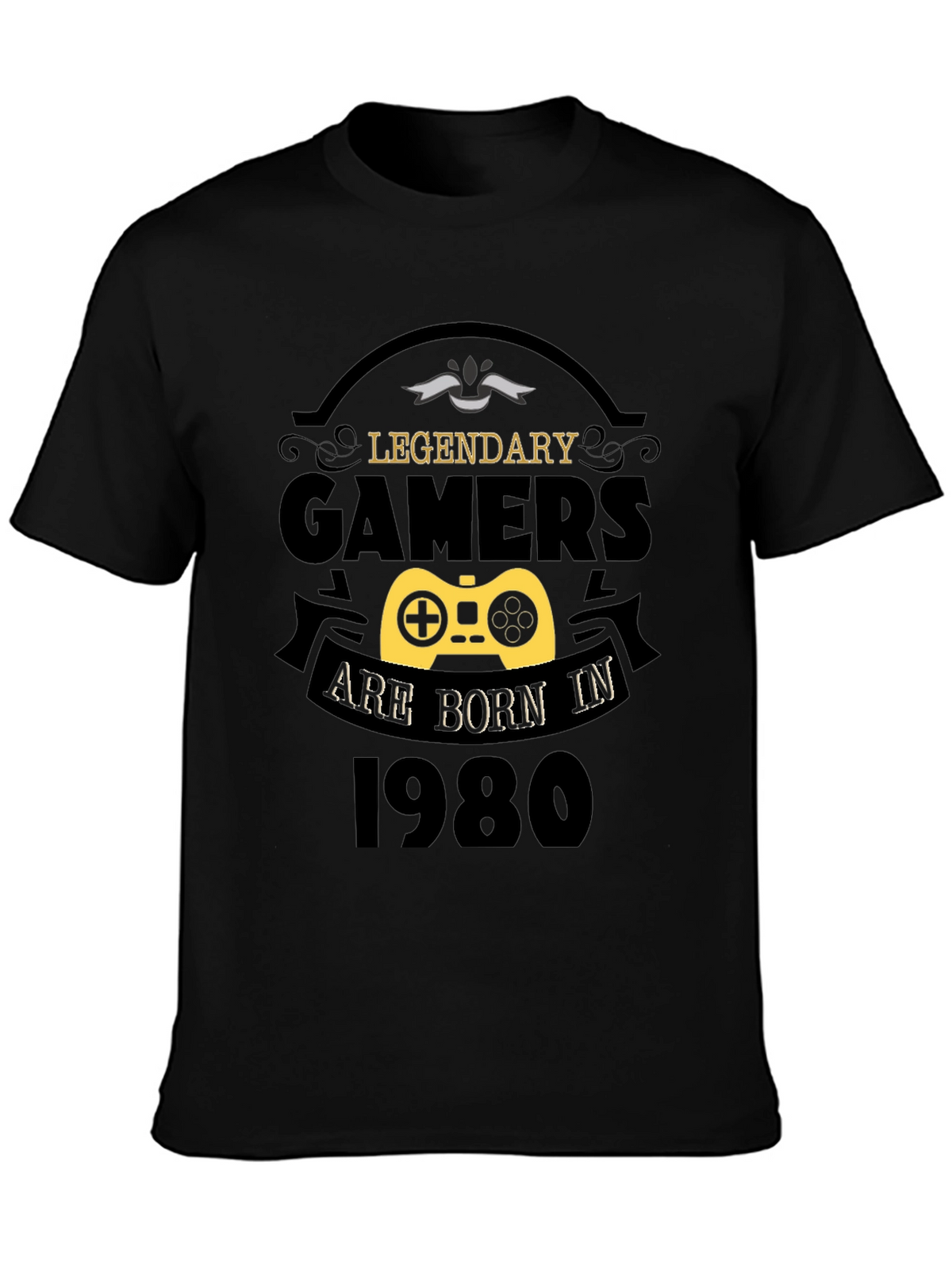 Legendary Gamers Born in 1980 Black T-Shirt