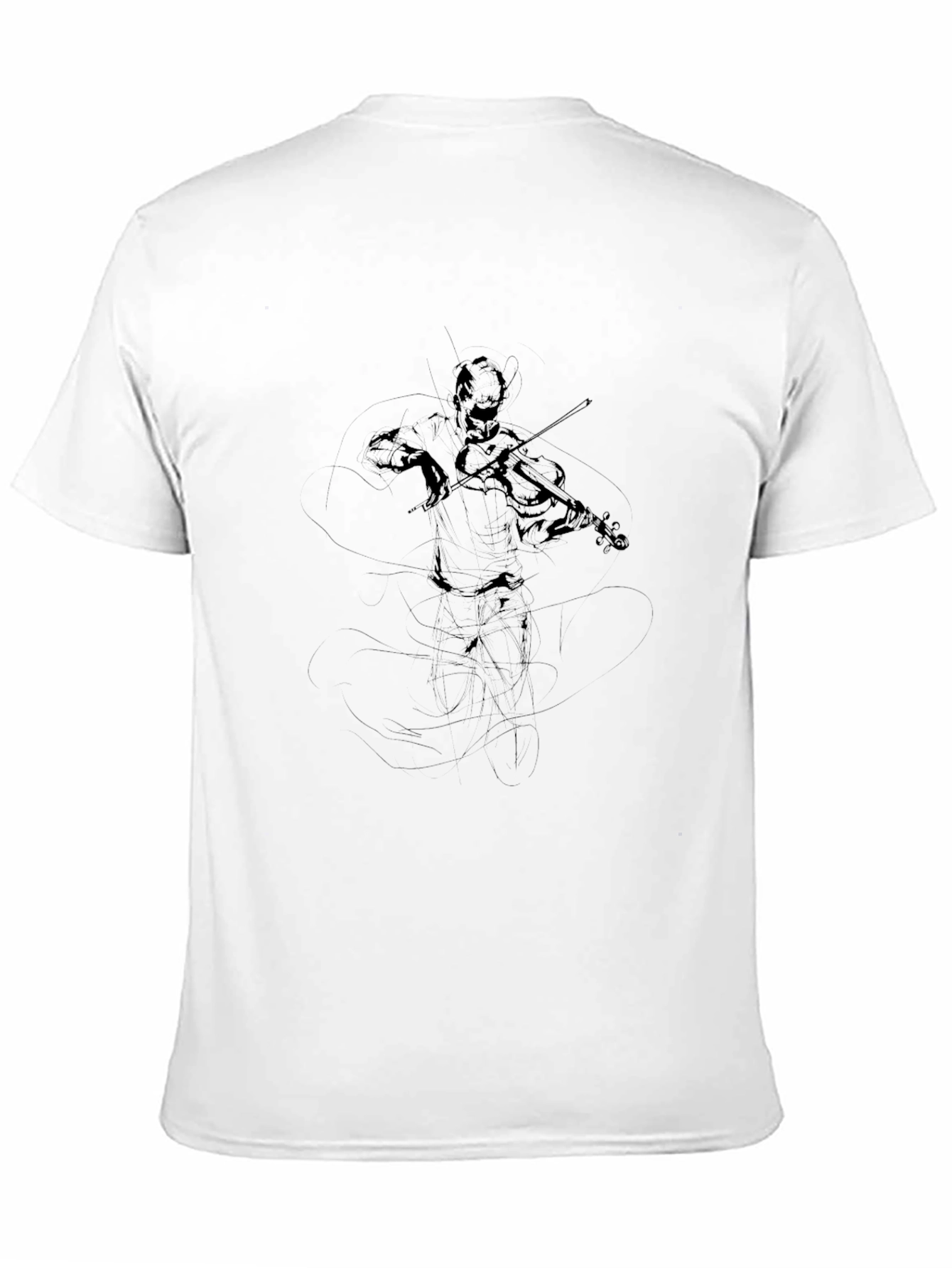 Violinist Graphic Tee - Black Cotton Blend