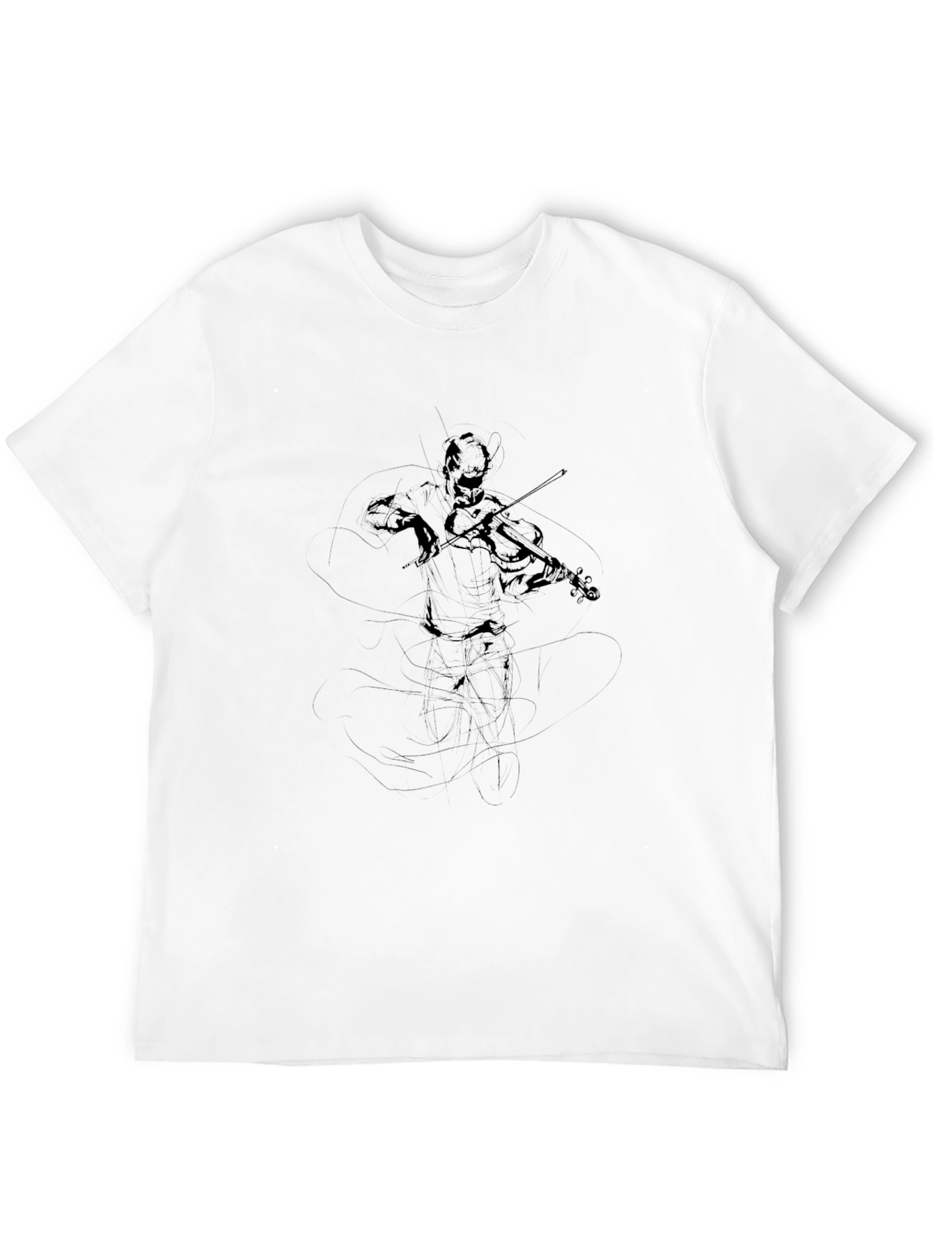 Violinist Graphic Tee - Black Cotton Blend