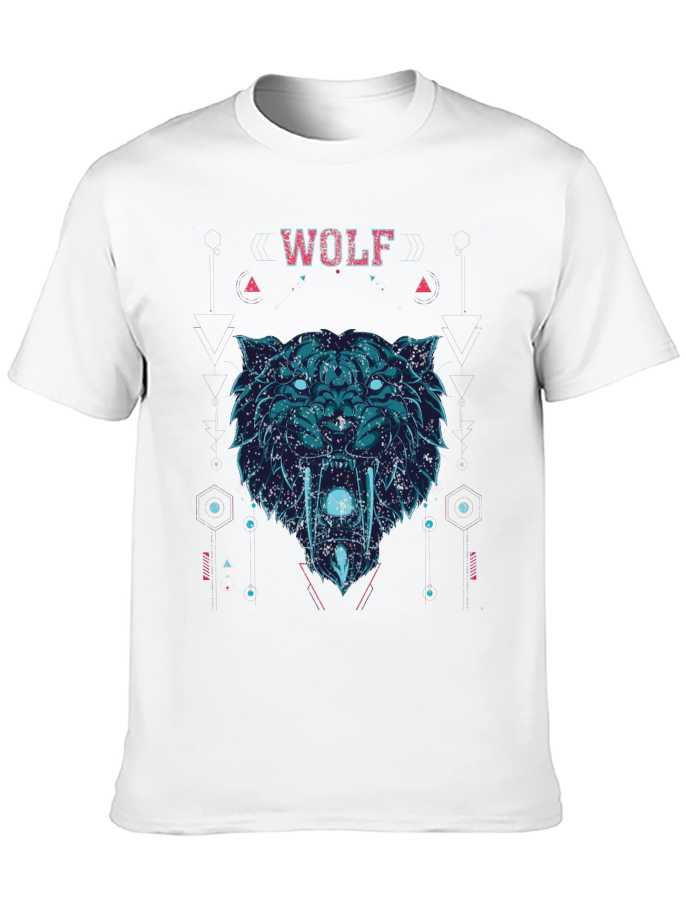 Wolf Graphic Print Crew Neck Short Sleeve T-Shirt