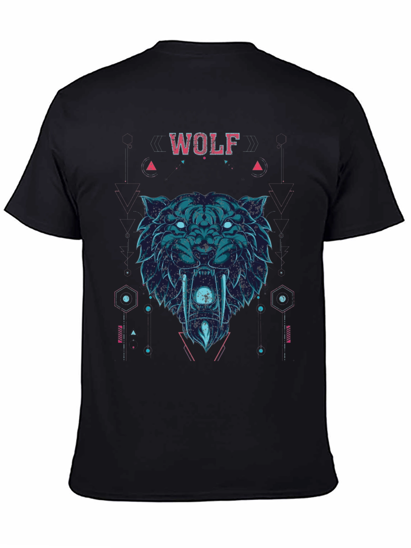 Wolf Graphic Print Crew Neck Short Sleeve T-Shirt