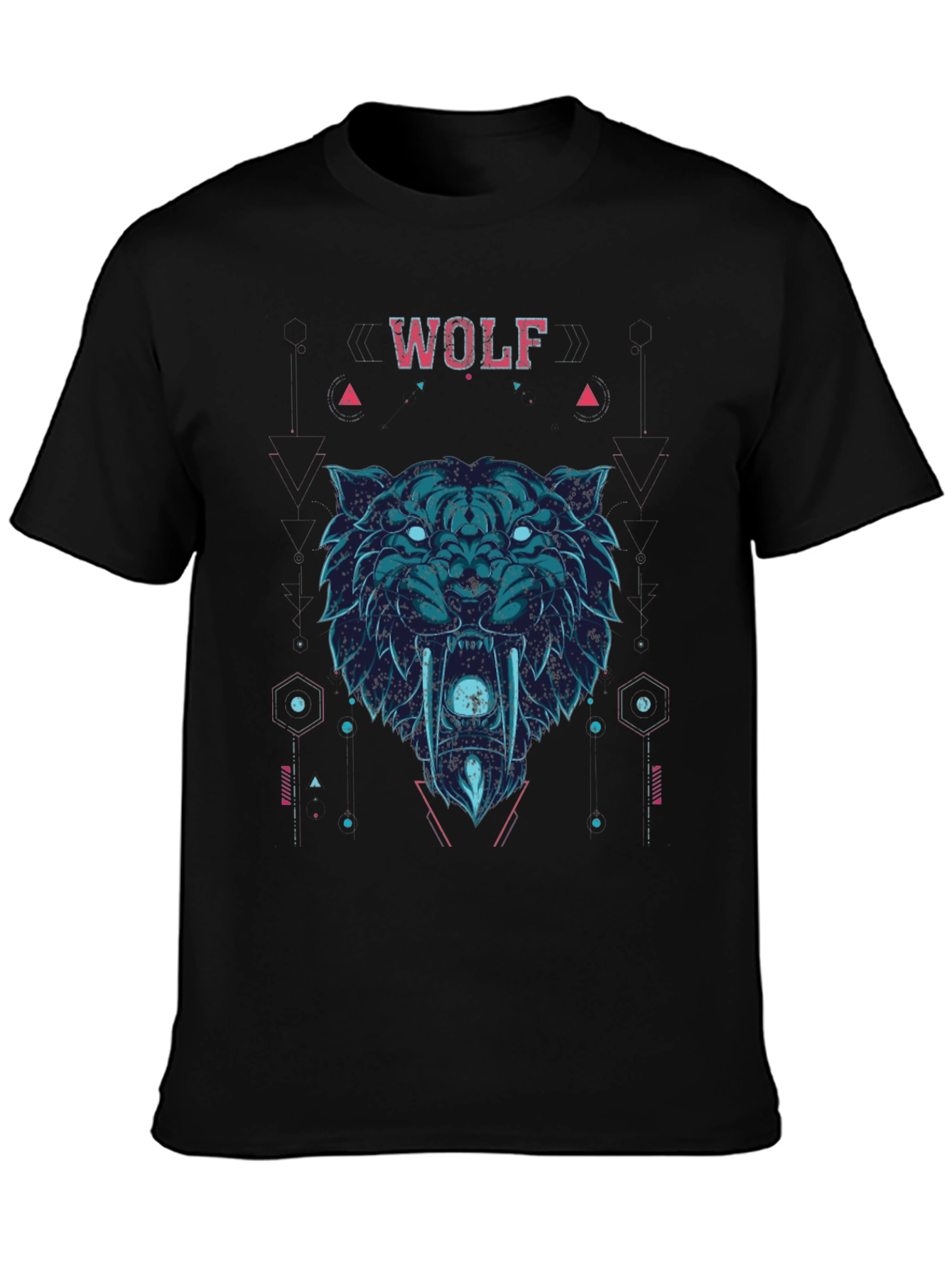 Wolf Graphic Print Crew Neck Short Sleeve T-Shirt