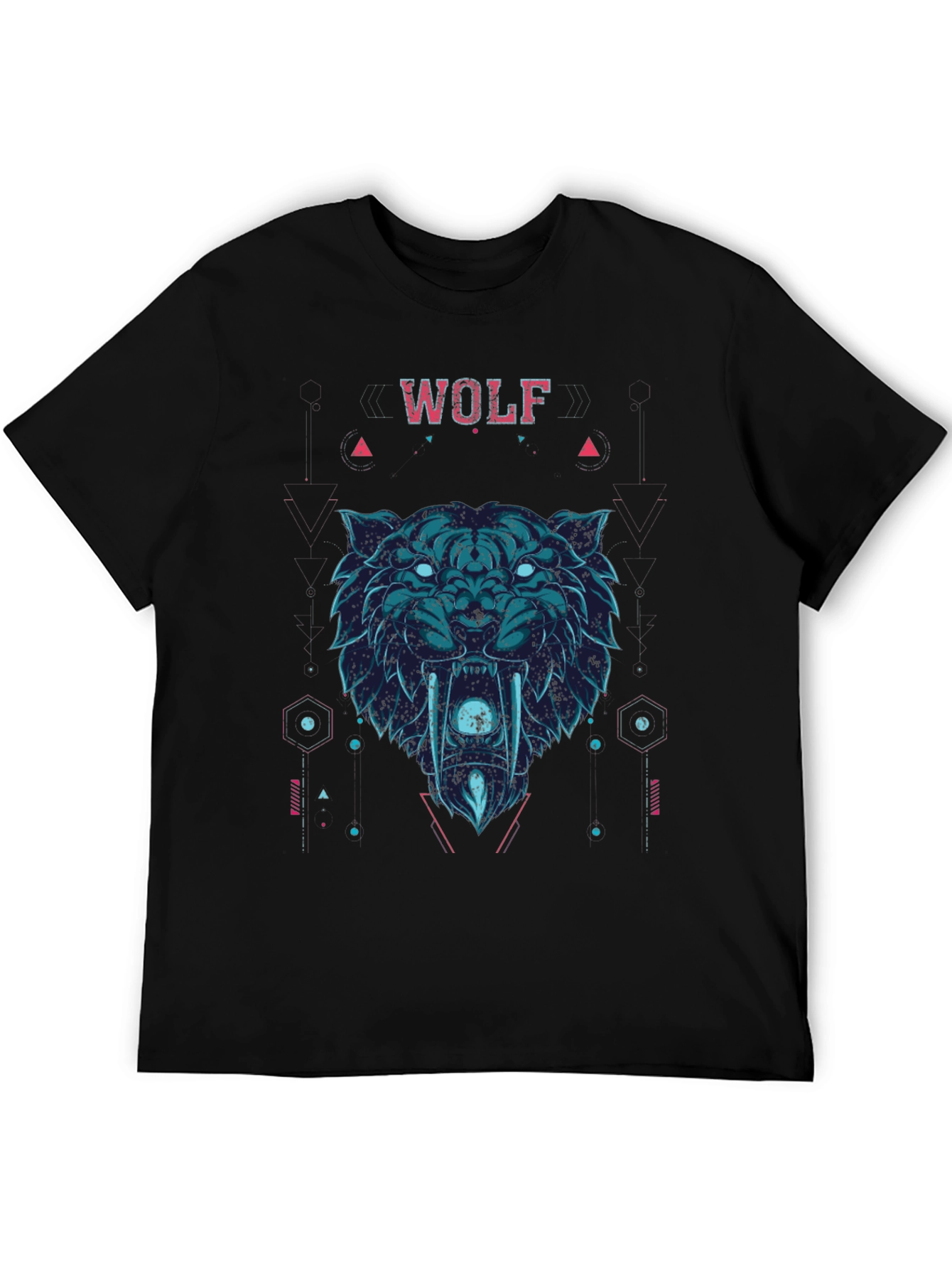 Wolf Graphic Print Crew Neck Short Sleeve T-Shirt