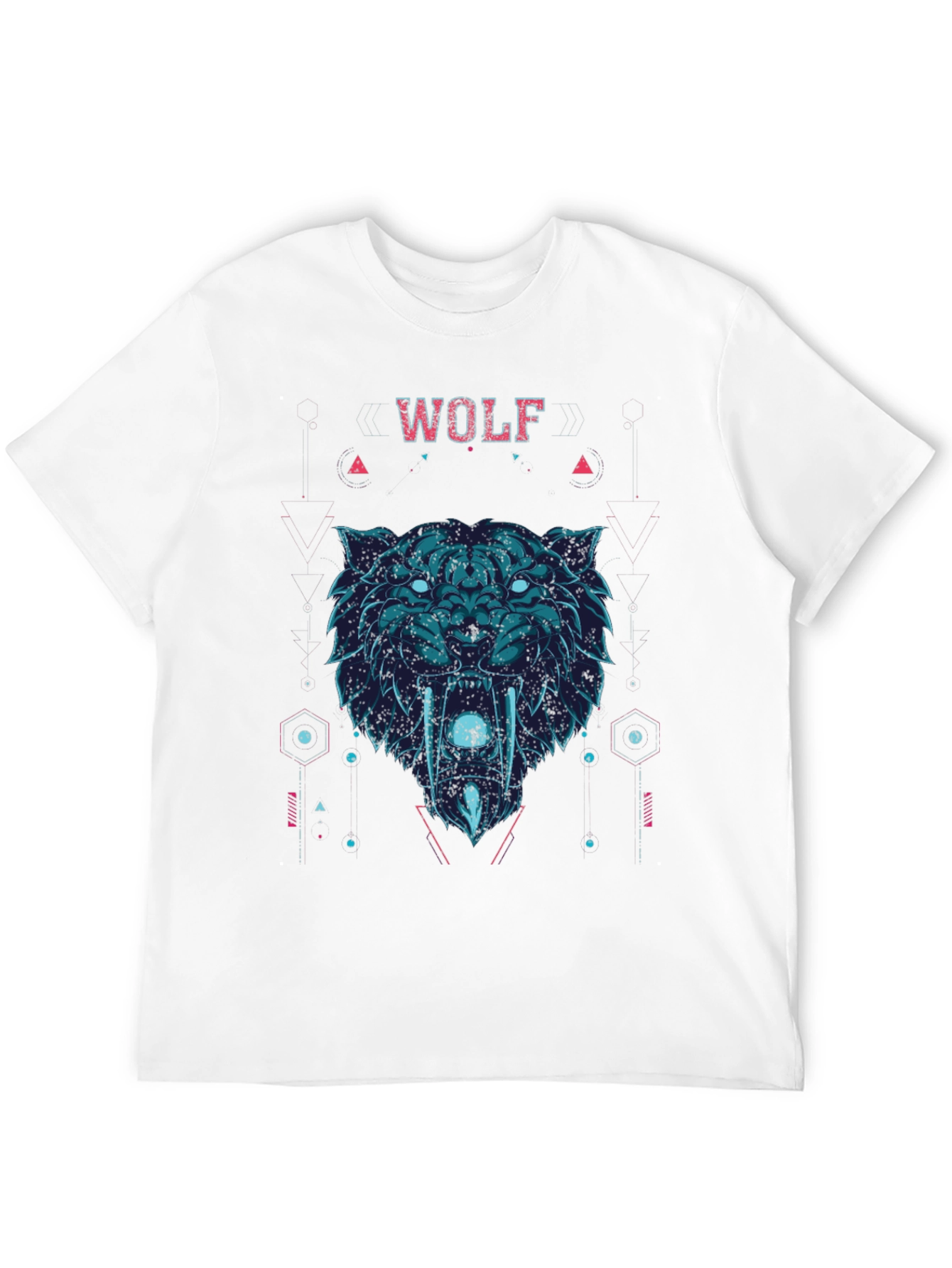 Wolf Graphic Print Crew Neck Short Sleeve T-Shirt