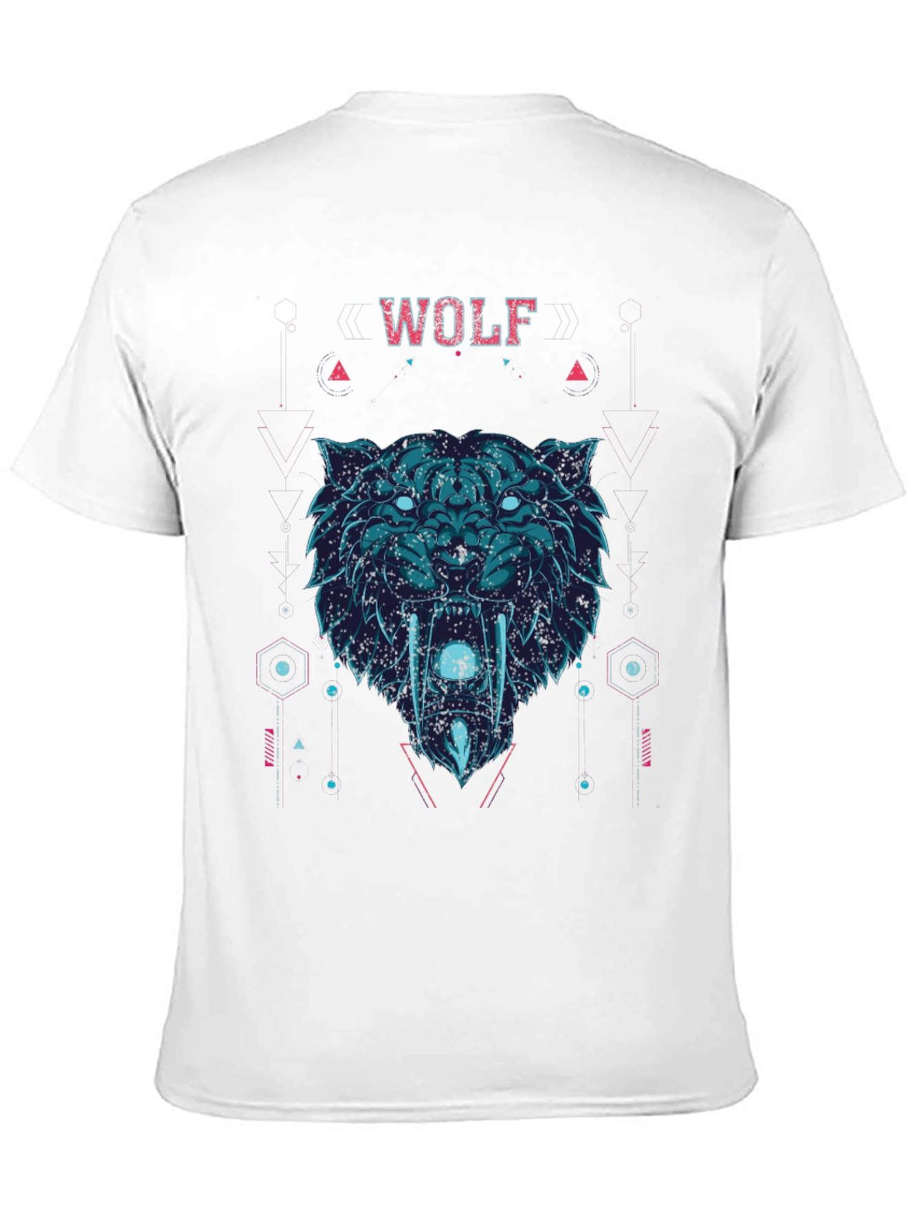 Wolf Graphic Print Crew Neck Short Sleeve T-Shirt