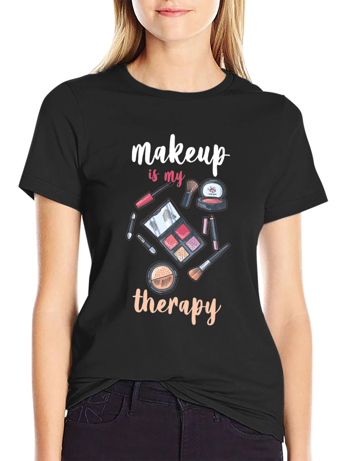 Makeup Therapy T-Shirt - Black Cotton Tee