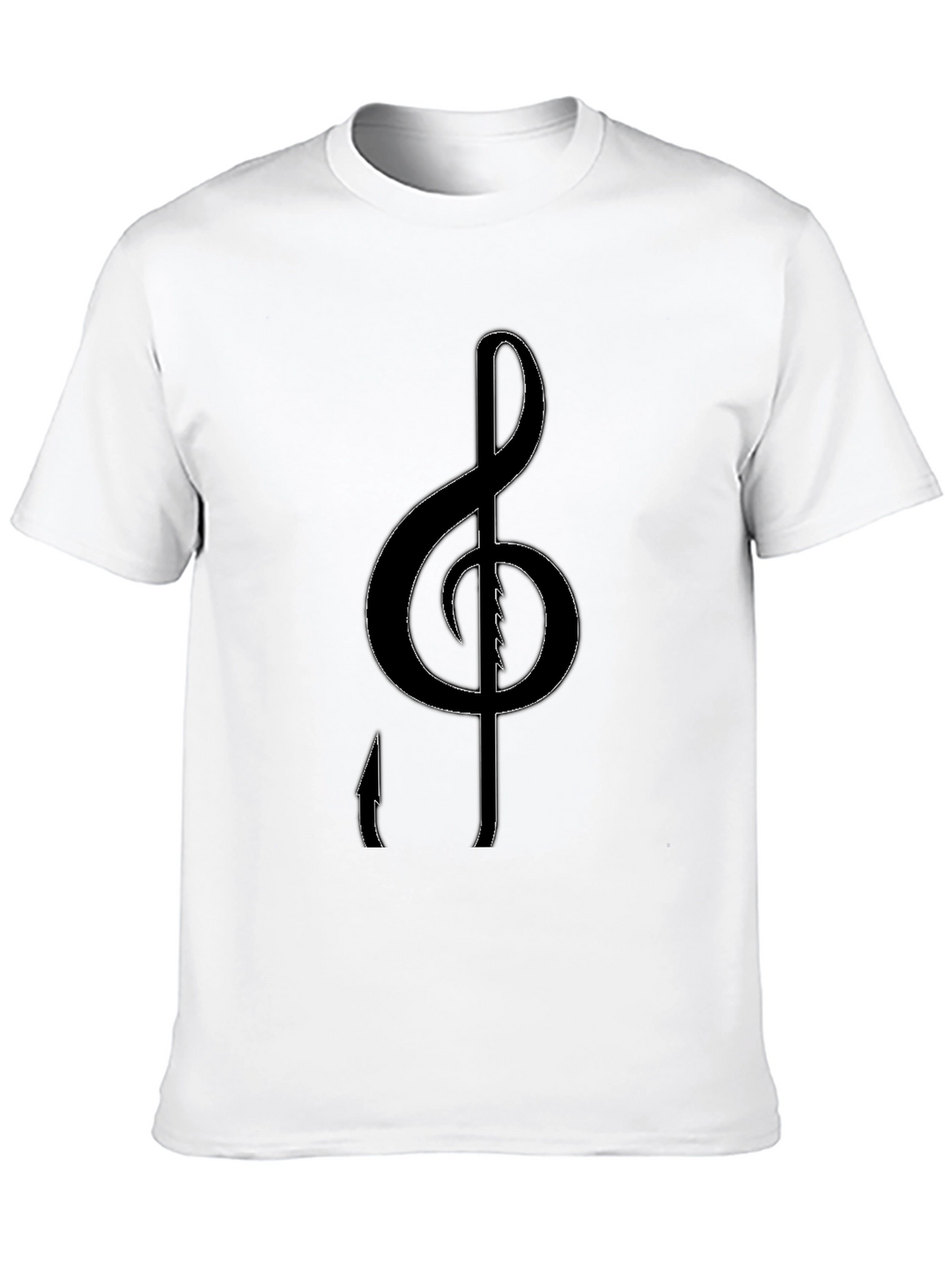 Music Note Treble Clef Graphic Black Tee