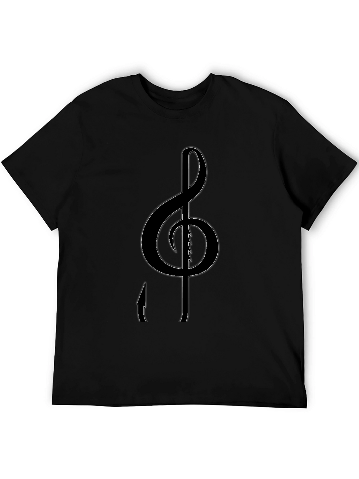 Music Note Treble Clef Graphic Black Tee