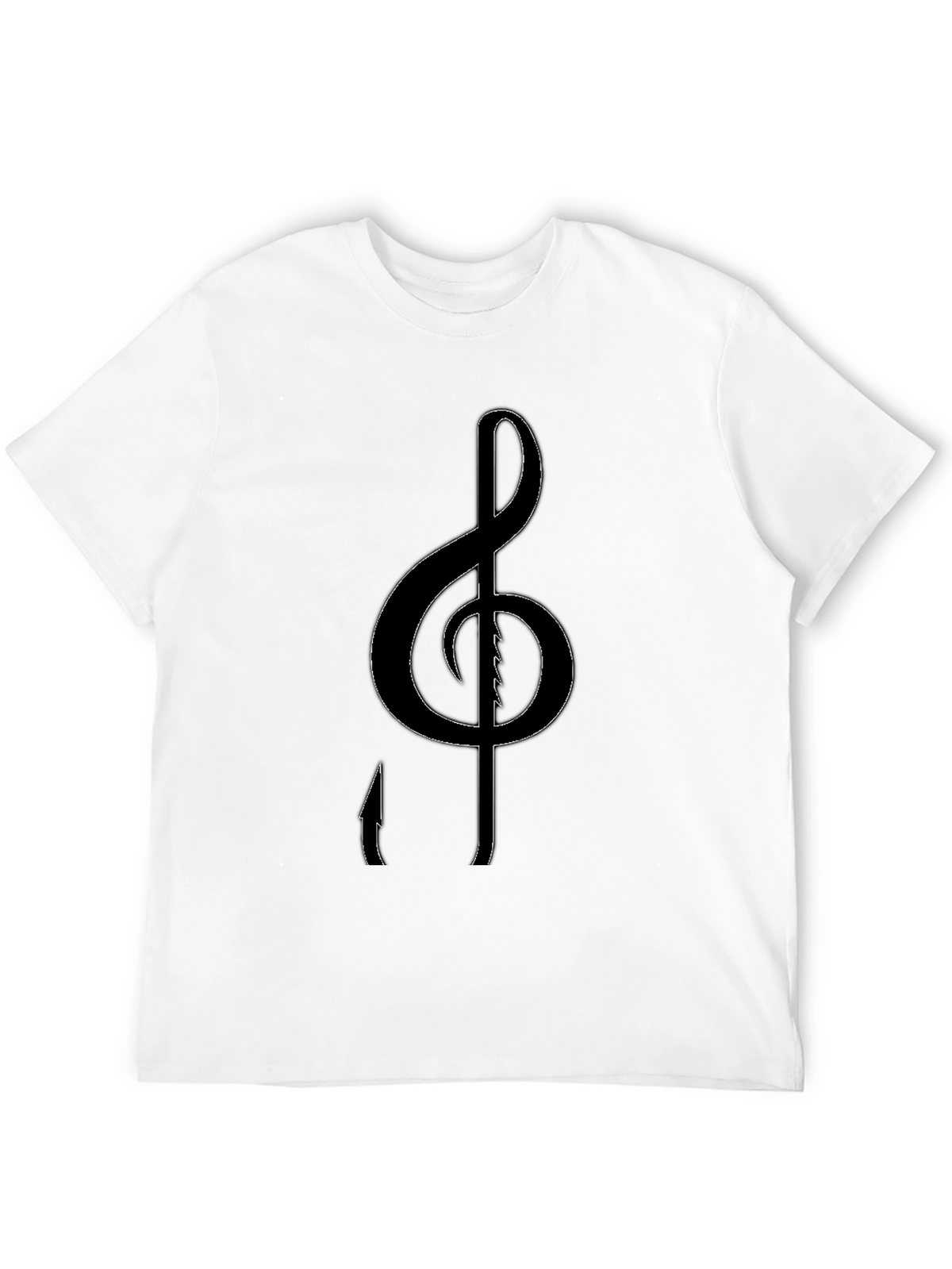 Music Note Treble Clef Graphic Black Tee