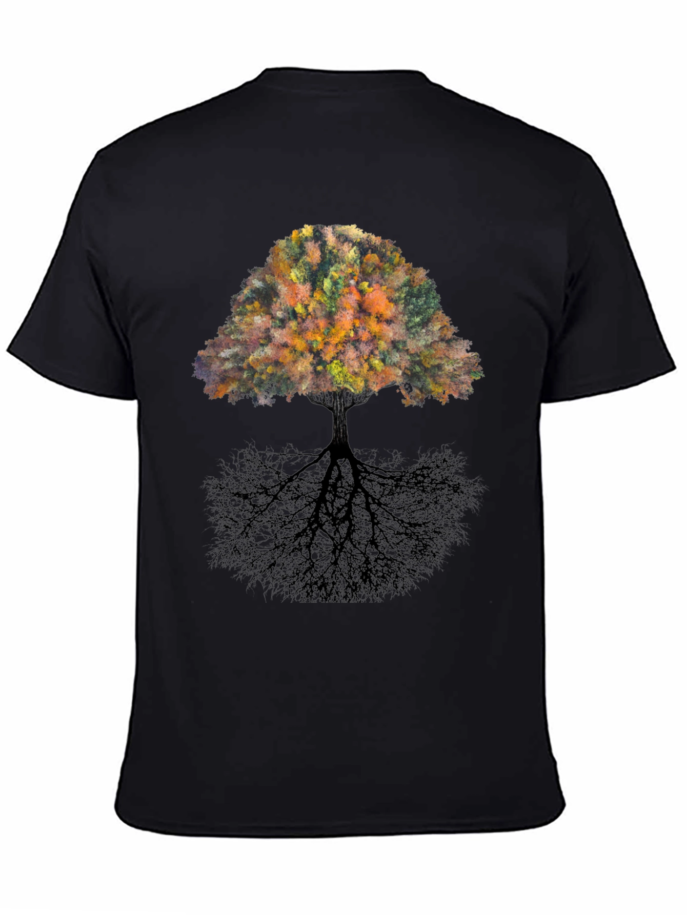 Nature Tree Graphic Black T-Shirt
