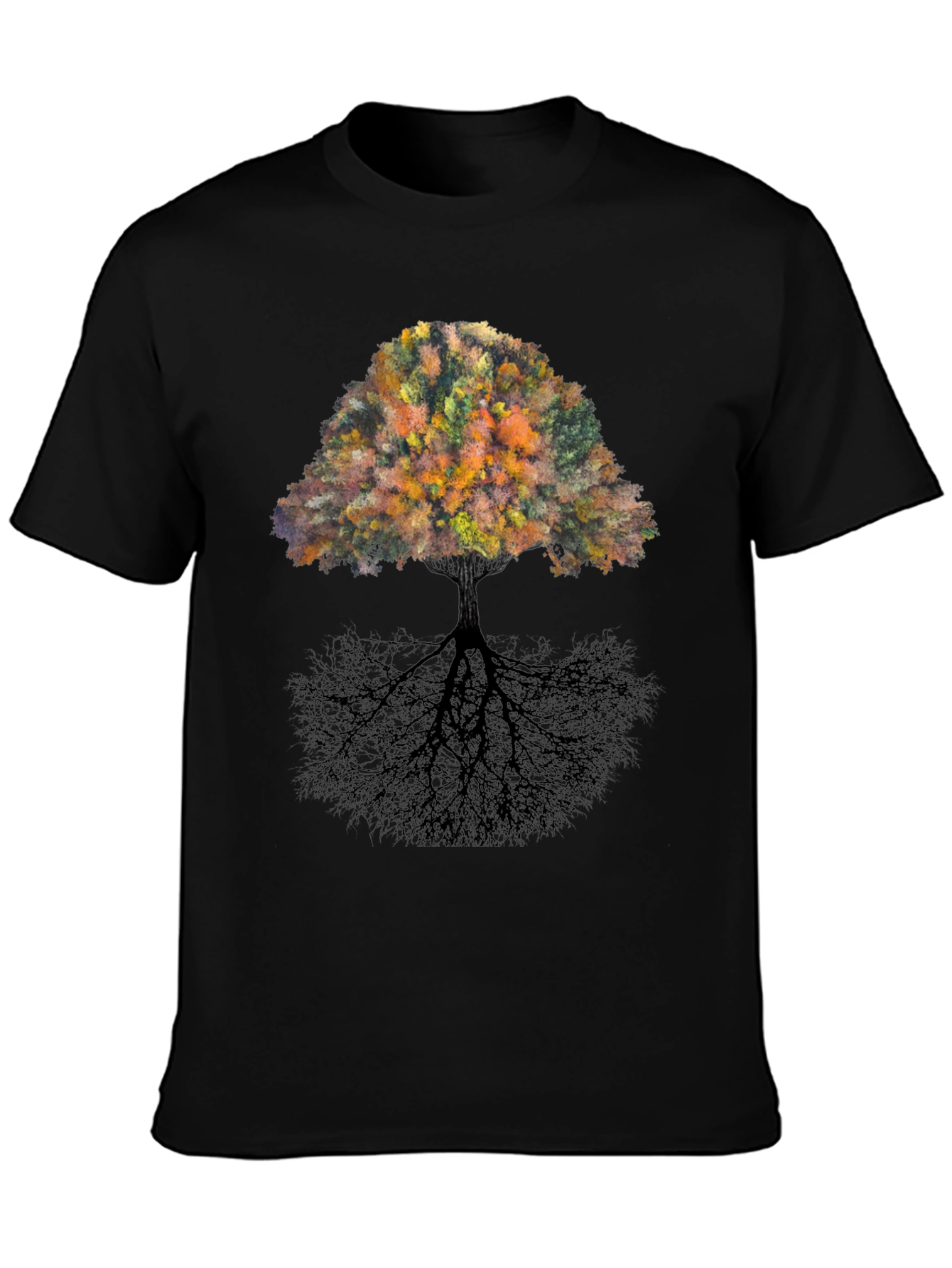 Nature Tree Graphic Black T-Shirt