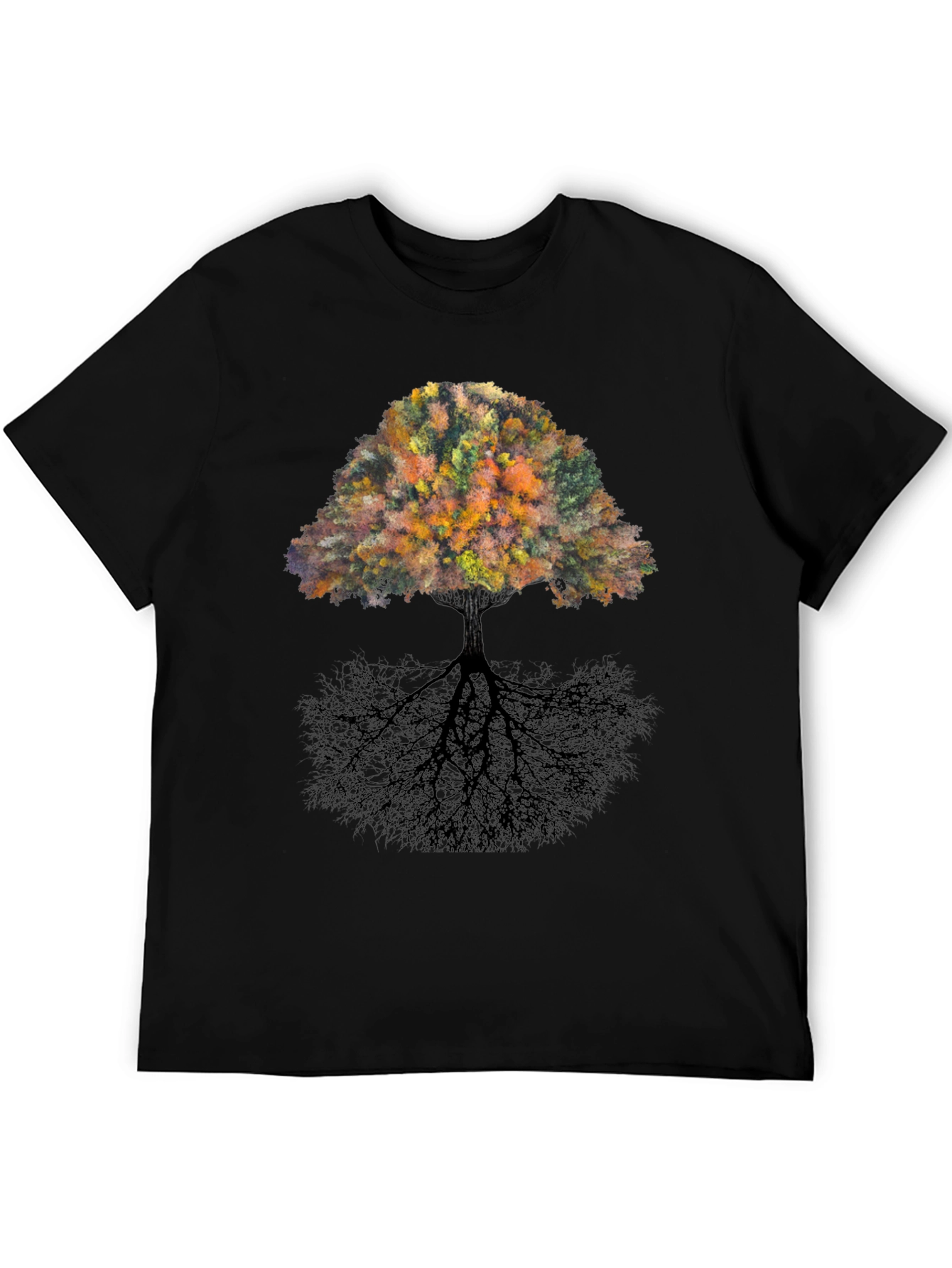 Nature Tree Graphic Black T-Shirt
