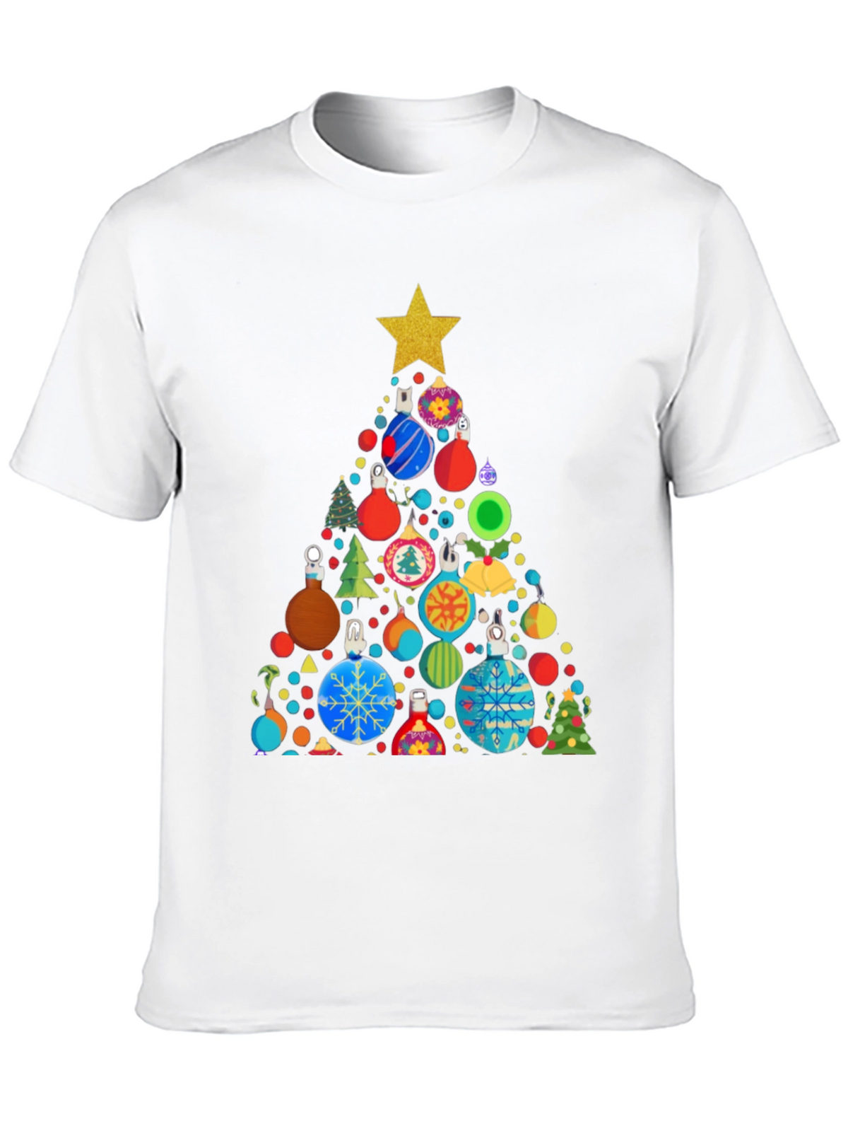 Festive Christmas Ornament Tree Graphic Tee