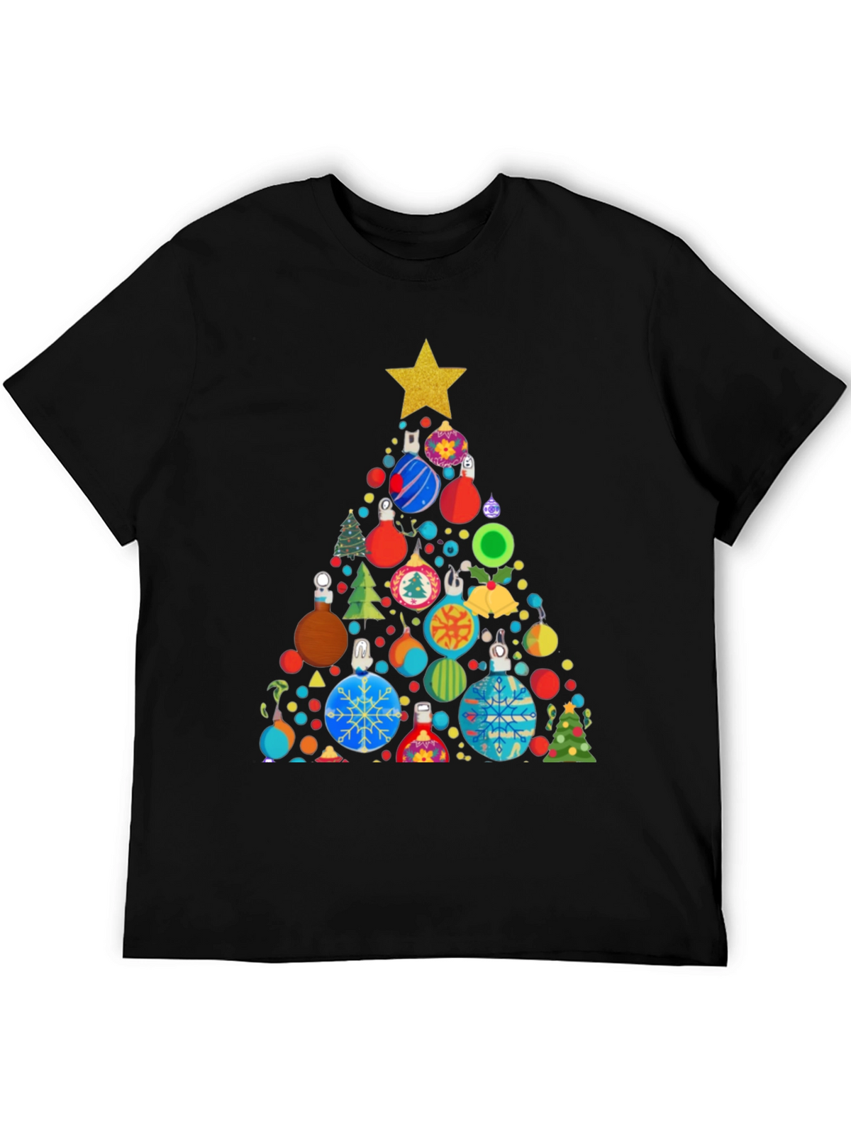 Festive Christmas Ornament Tree Graphic Tee
