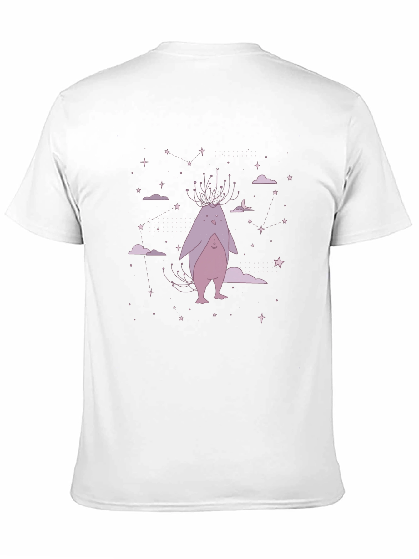 Whimsical Creature Graphic Tee - Black Cotton