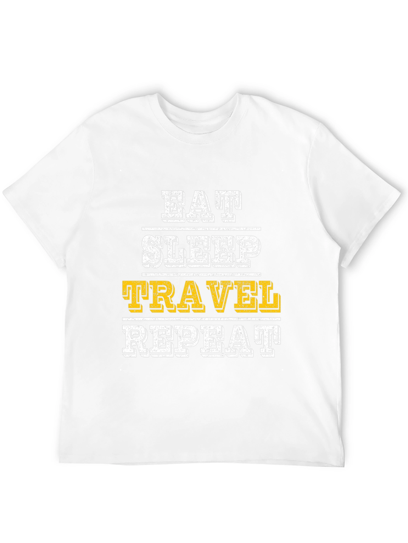 Eat Sleep Travel Repeat Graphic Tee - Black Cotton
