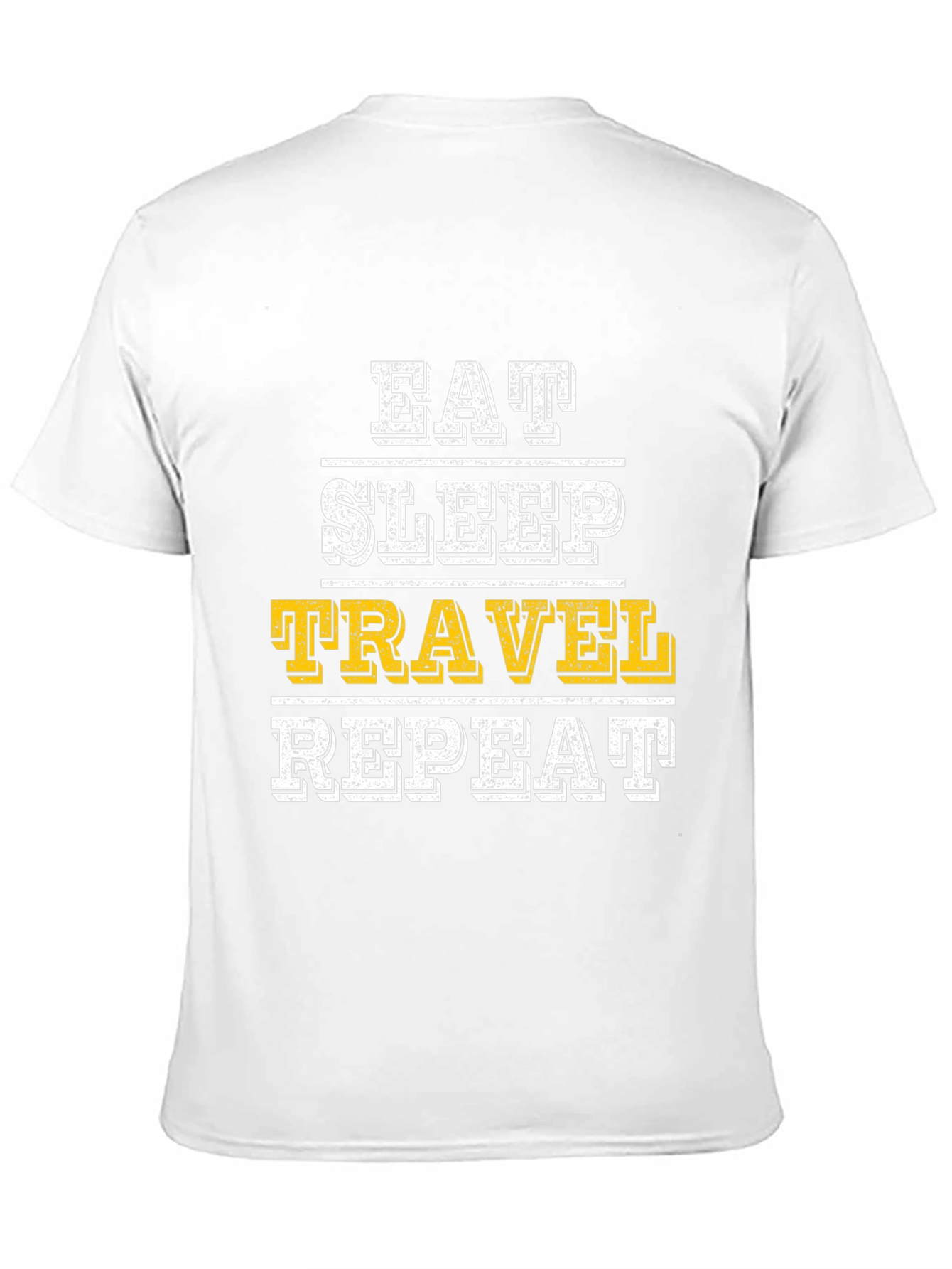 Eat Sleep Travel Repeat Graphic Tee - Black Cotton