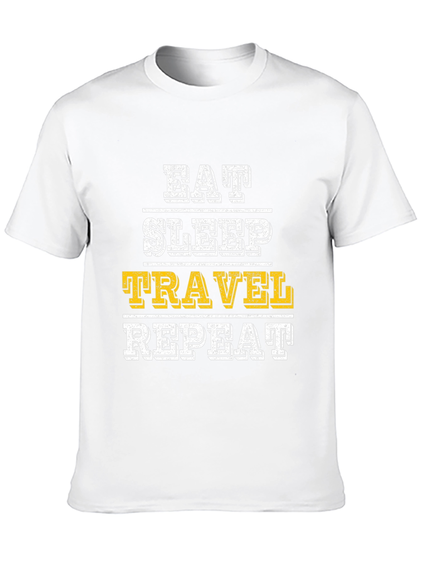 Eat Sleep Travel Repeat Graphic Tee - Black Cotton