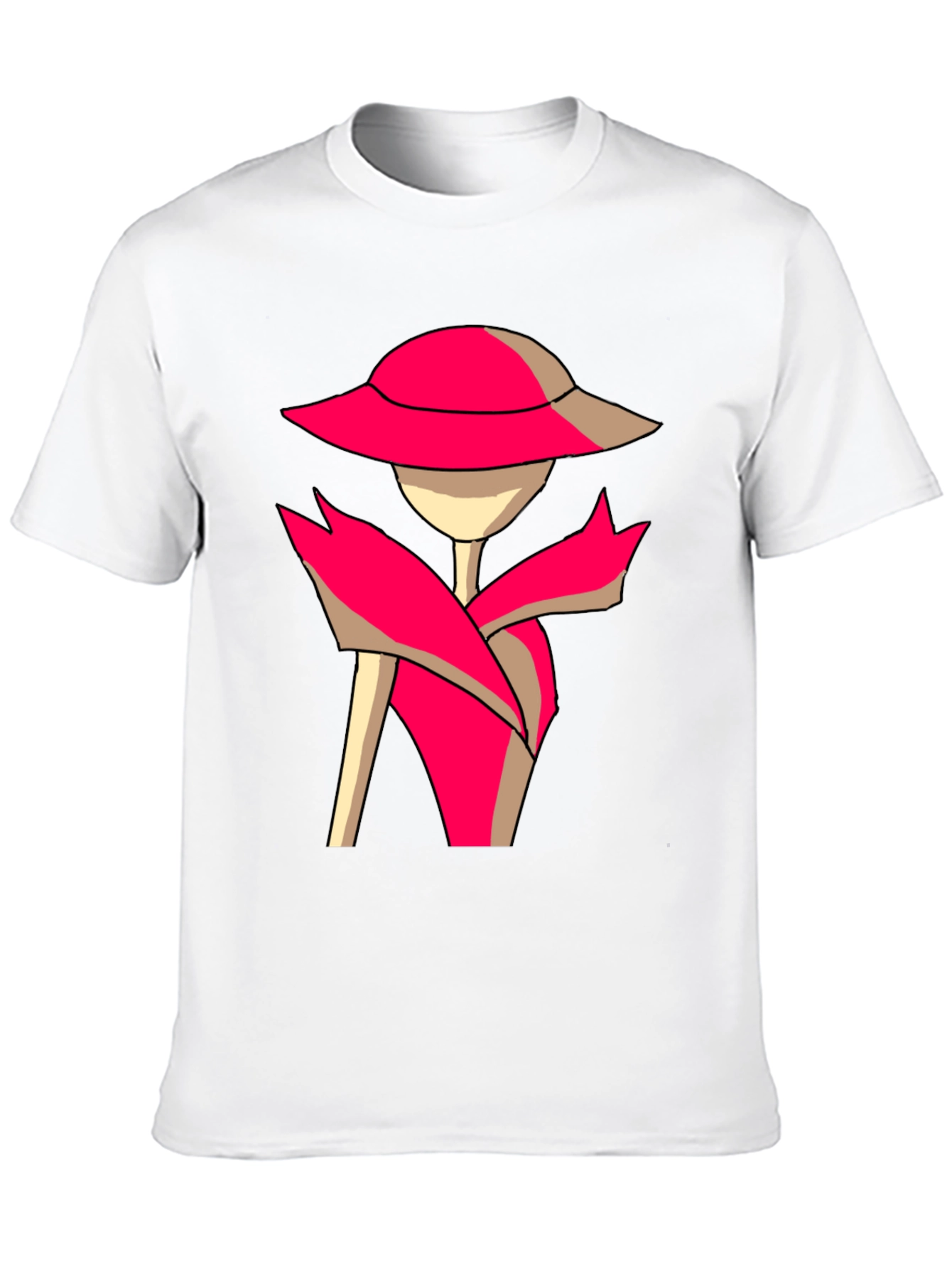 Stylish Cartoon Lady Graphic Tee - Black