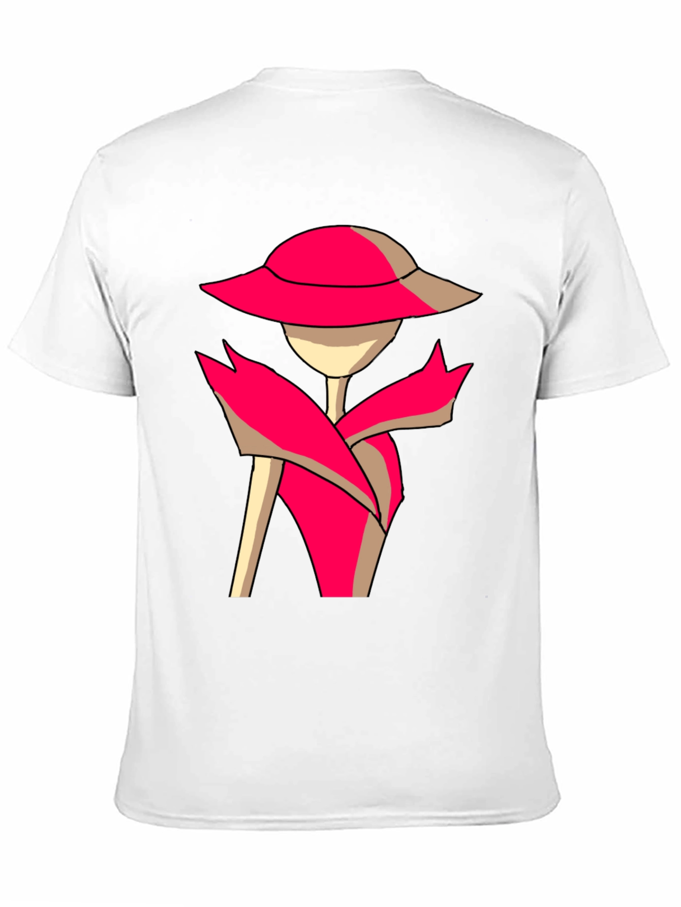 Stylish Cartoon Lady Graphic Tee - Black