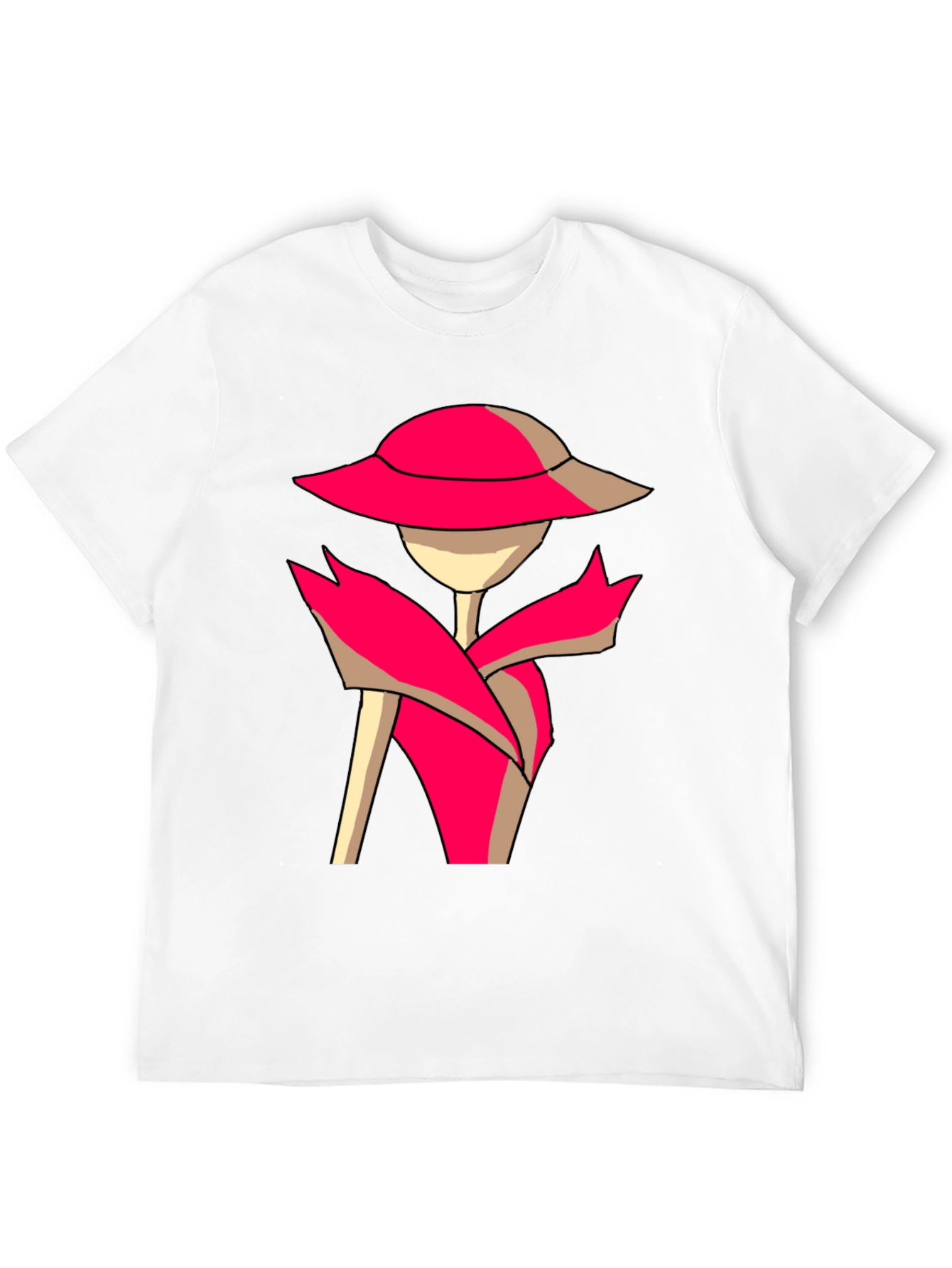 Stylish Cartoon Lady Graphic Tee - Black