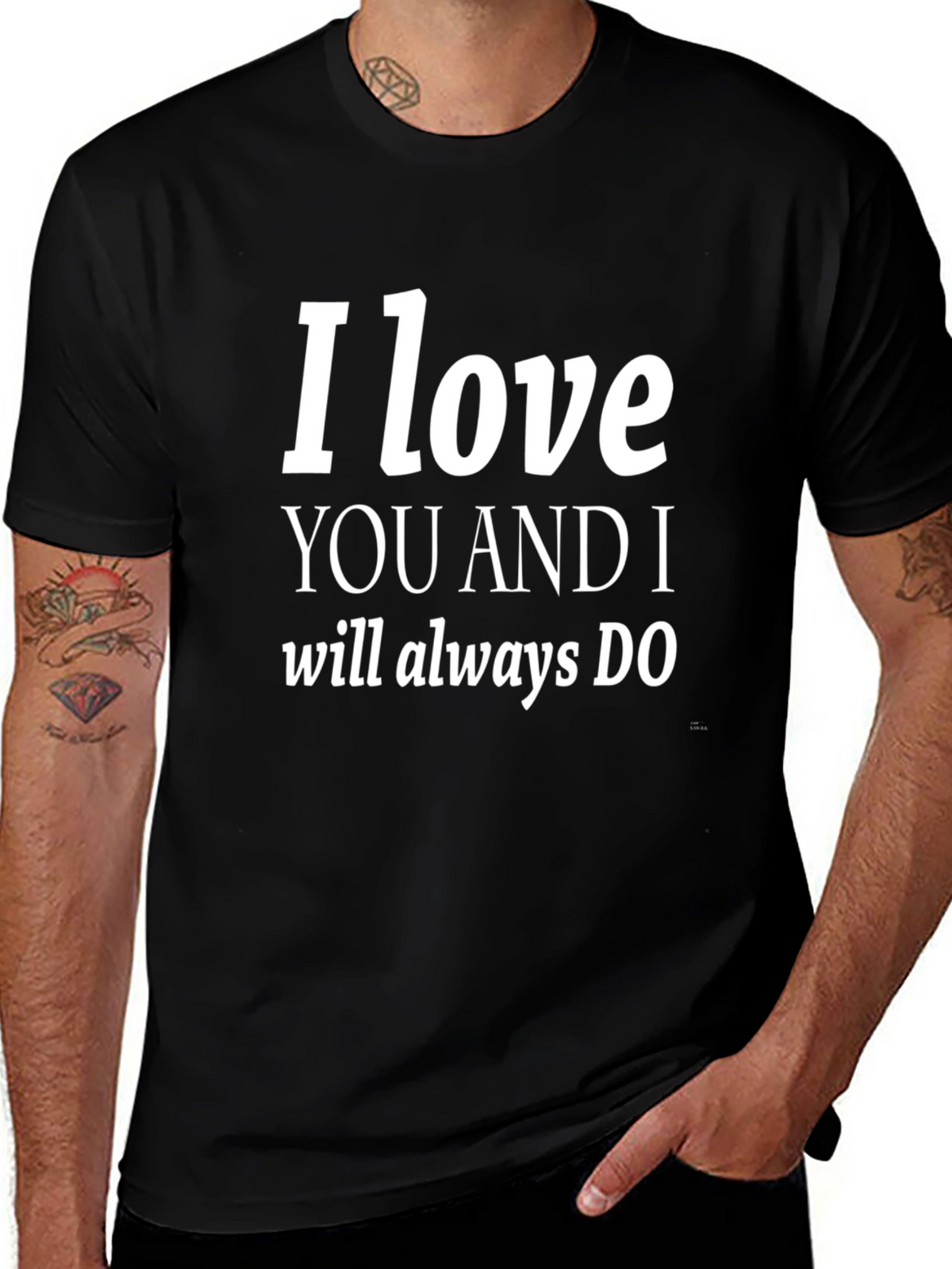 I Love You Graphic T-Shirt - Trendy Black Tee